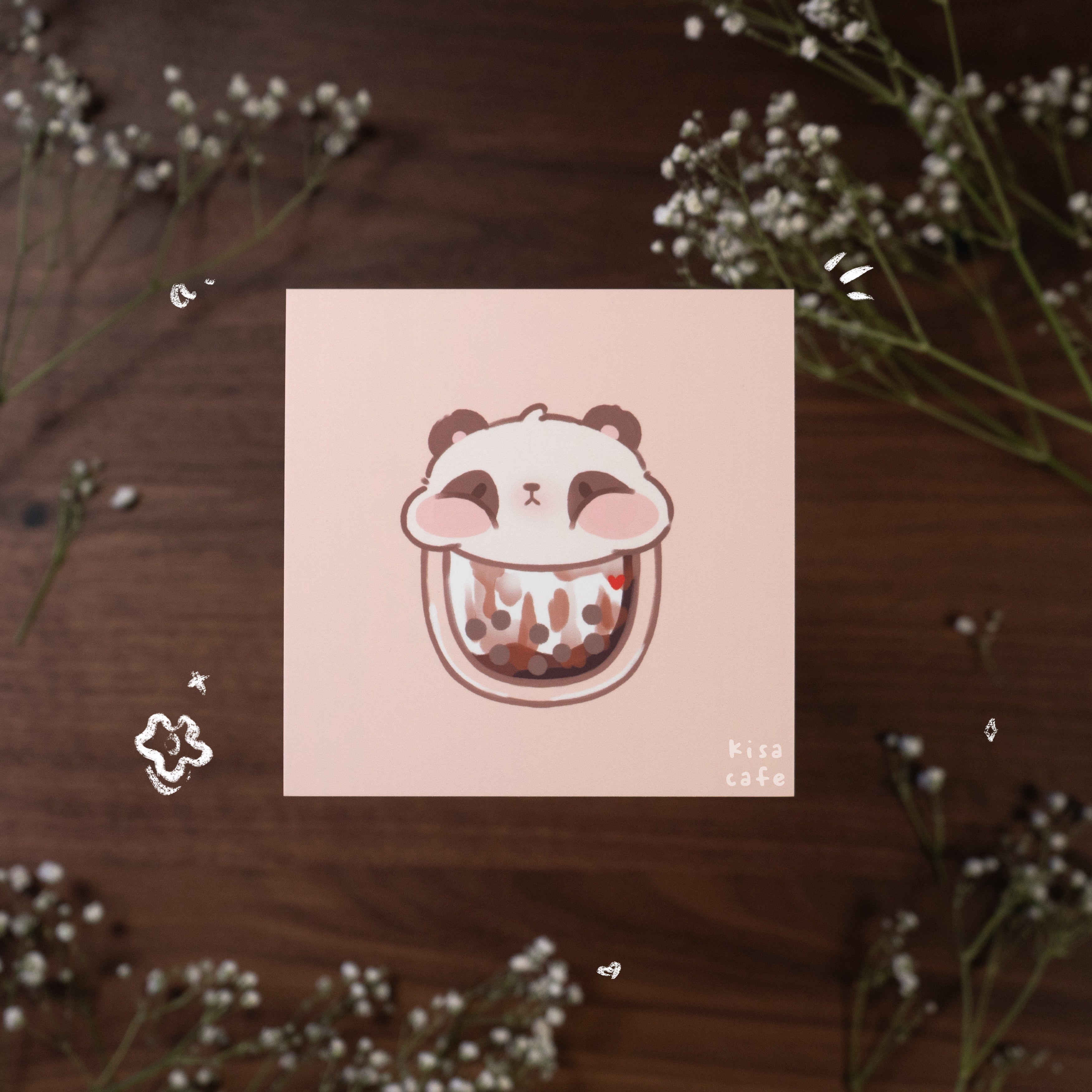 Boba Cafe: Panda Mini Print