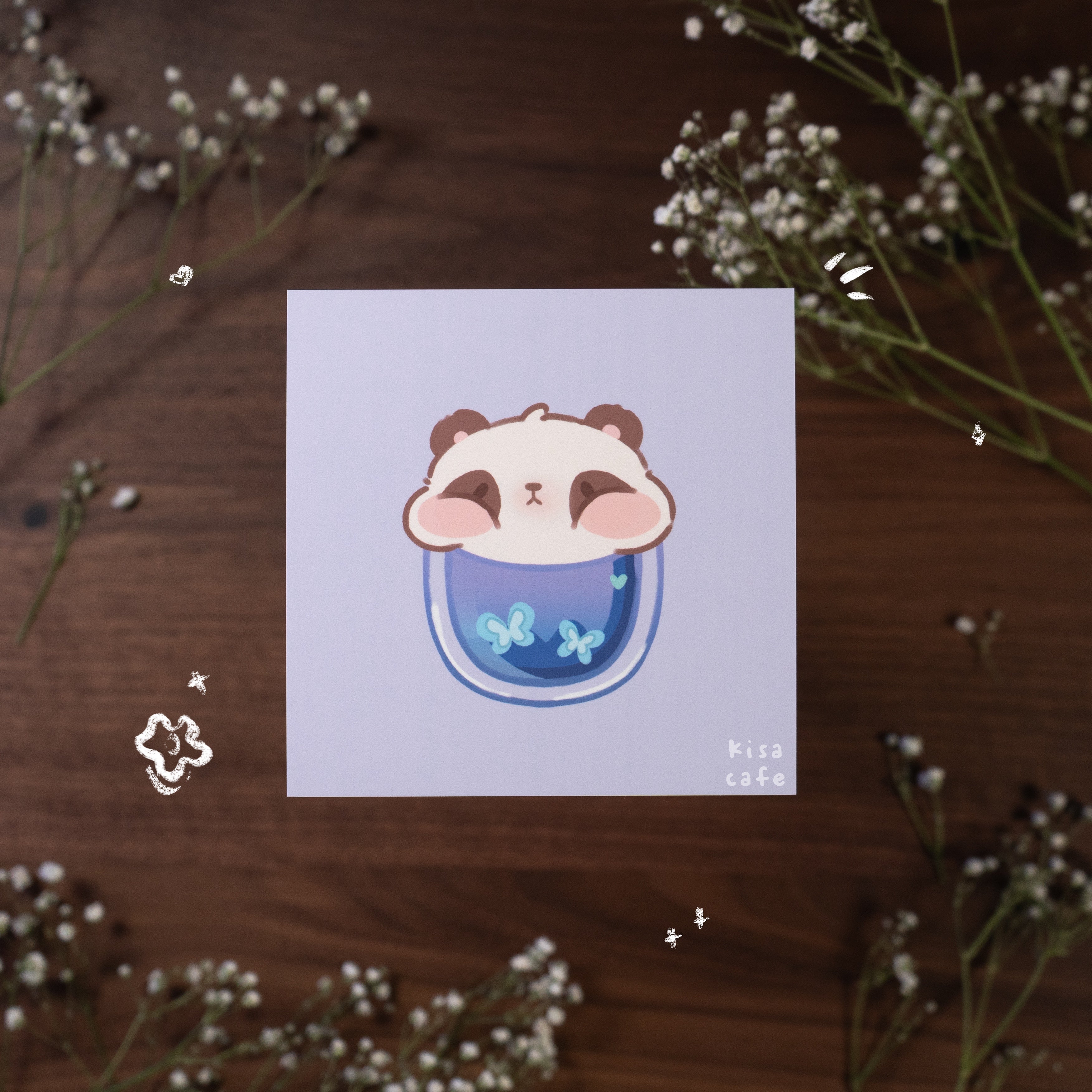 Boba Cafe: Panda Mini Print