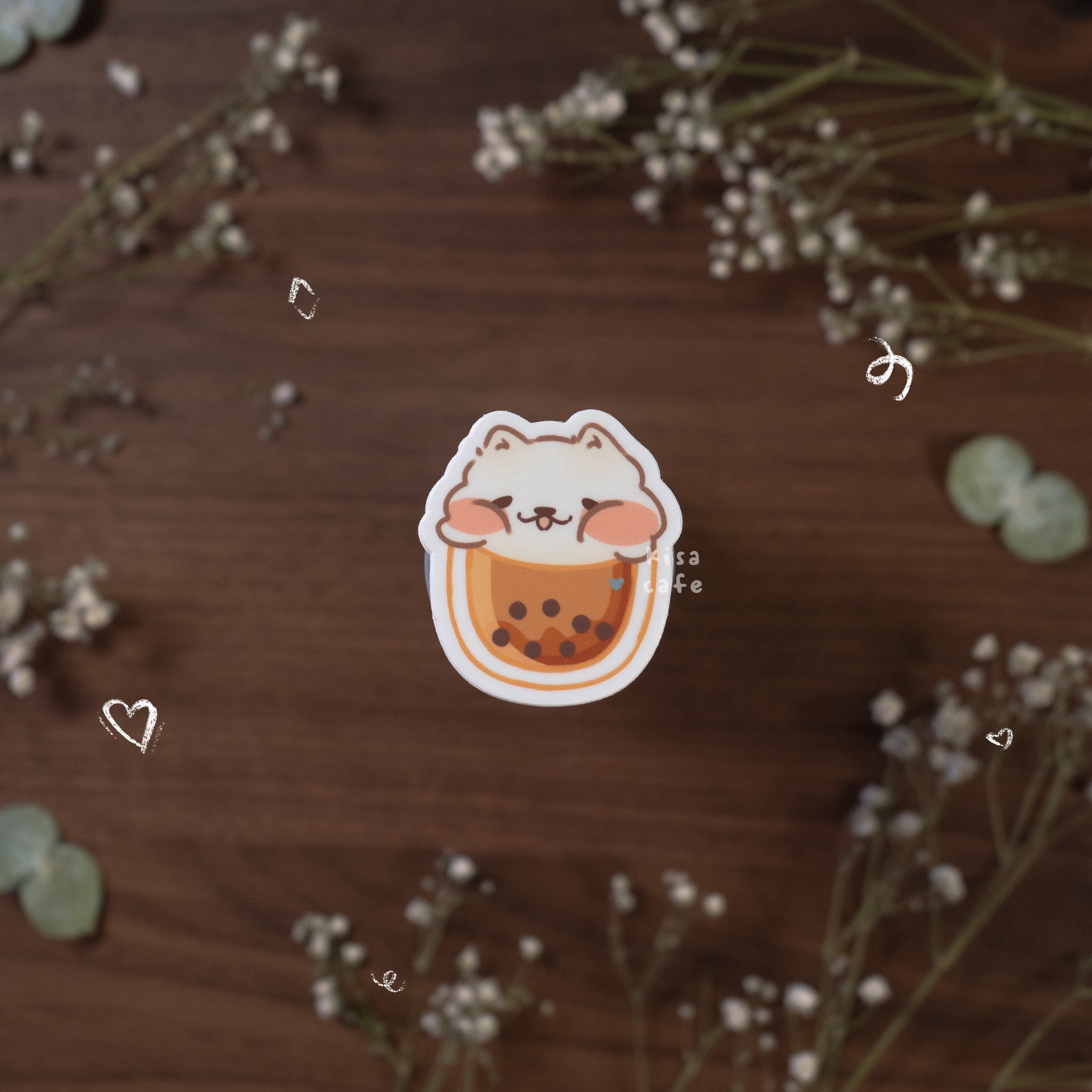 Boba Cafe: Samoyed Sticker