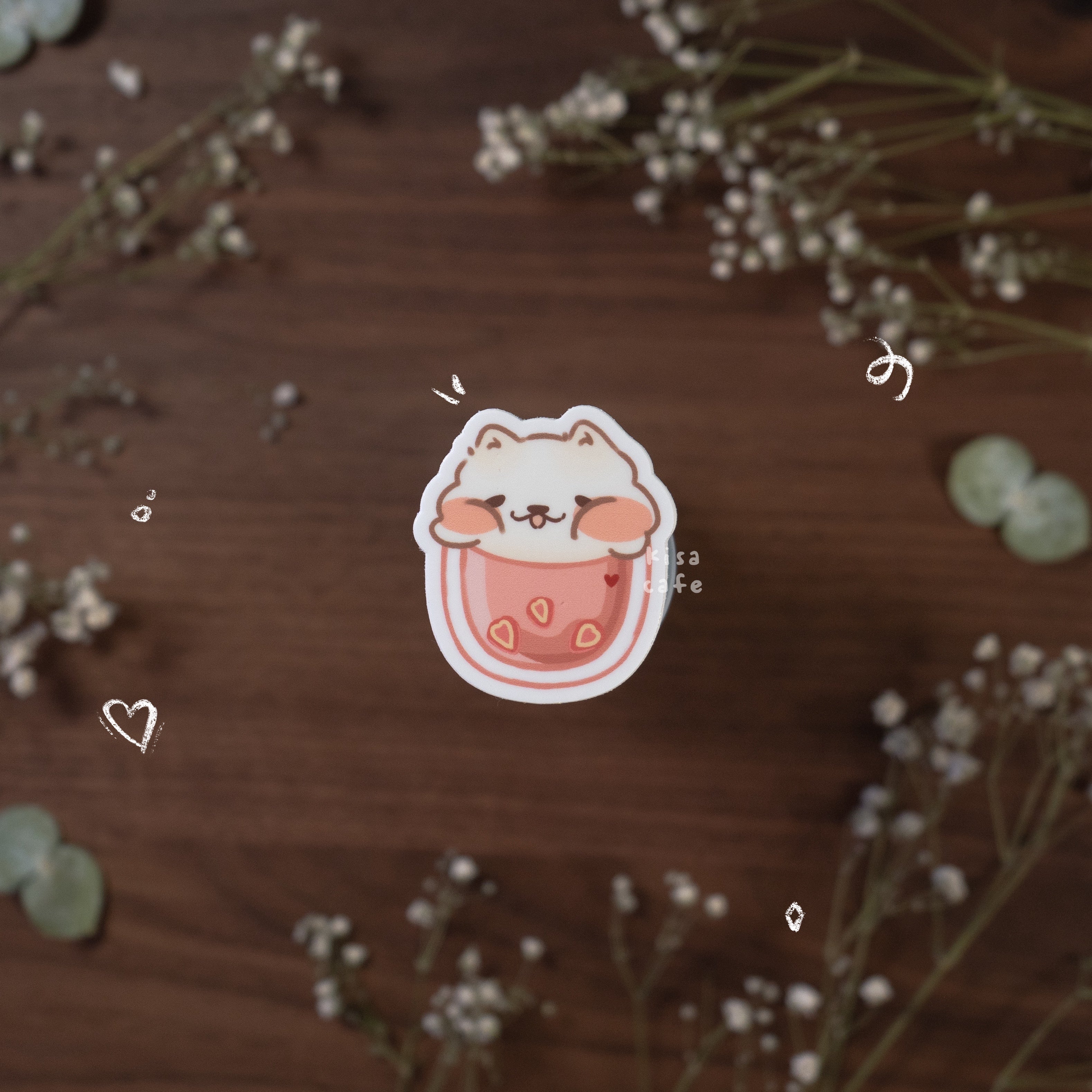 Boba Cafe: Samoyed Sticker