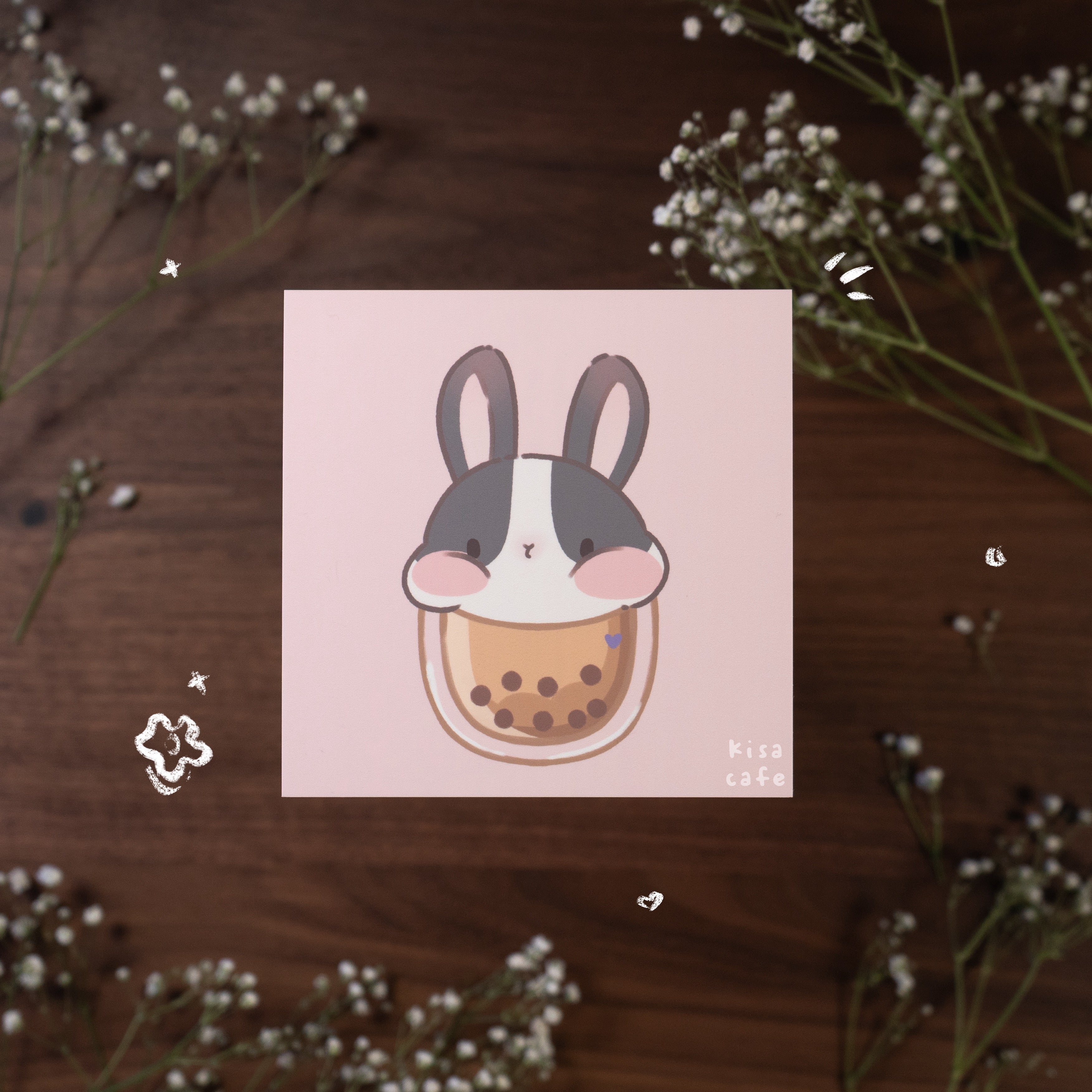 Boba Cafe: Dutch Bunny Mini Print