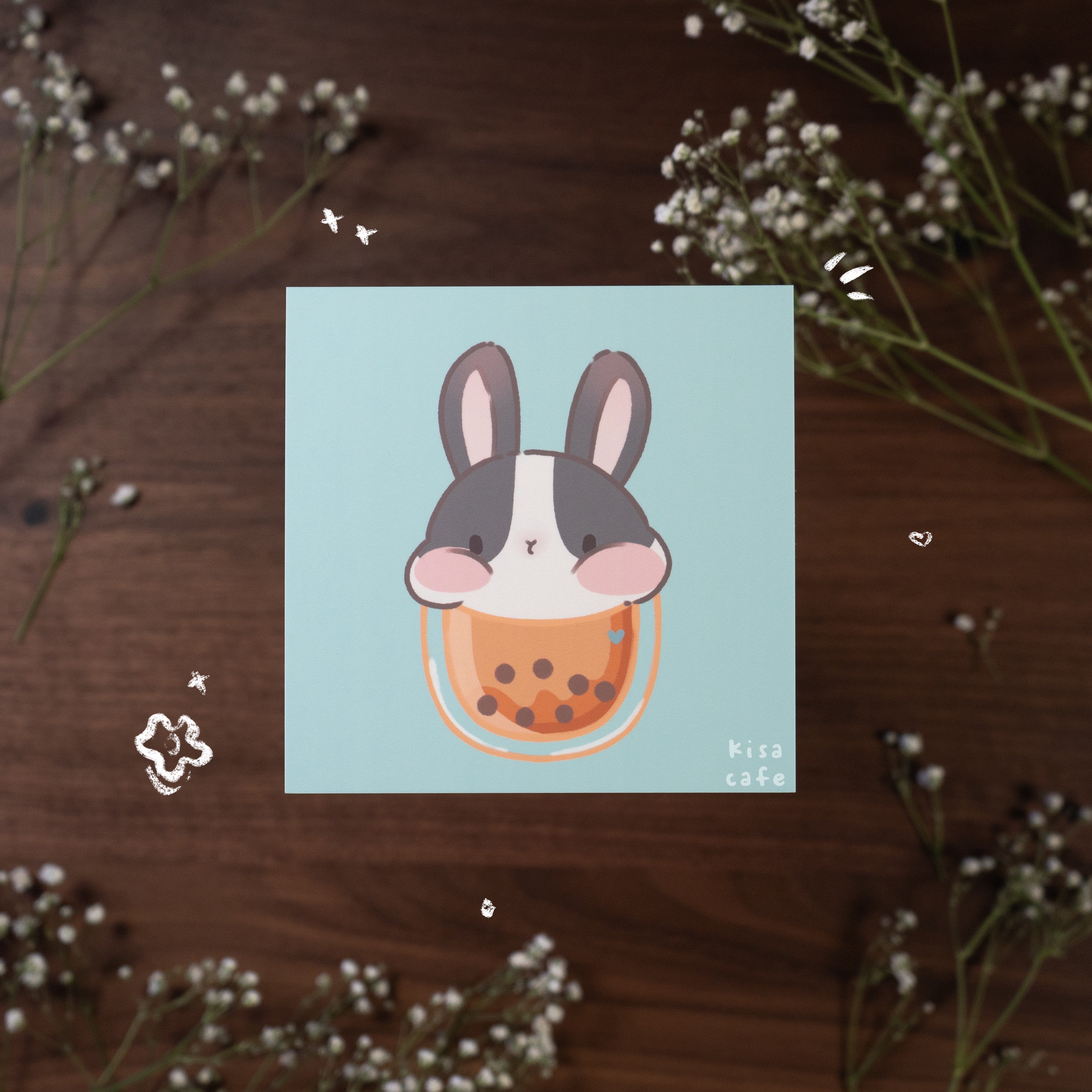 Boba Cafe: Dutch Bunny Mini Print