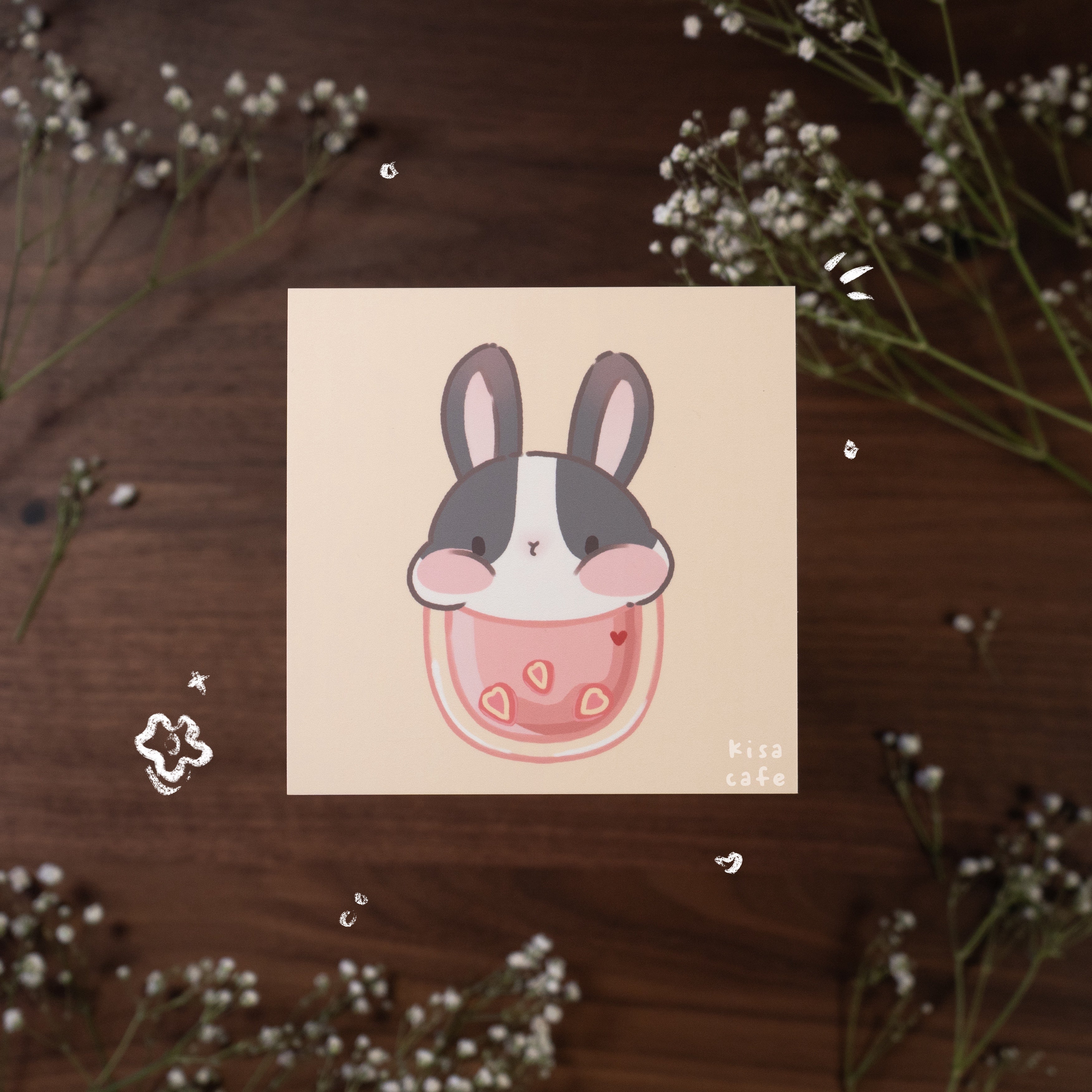 Boba Cafe: Dutch Bunny Mini Print