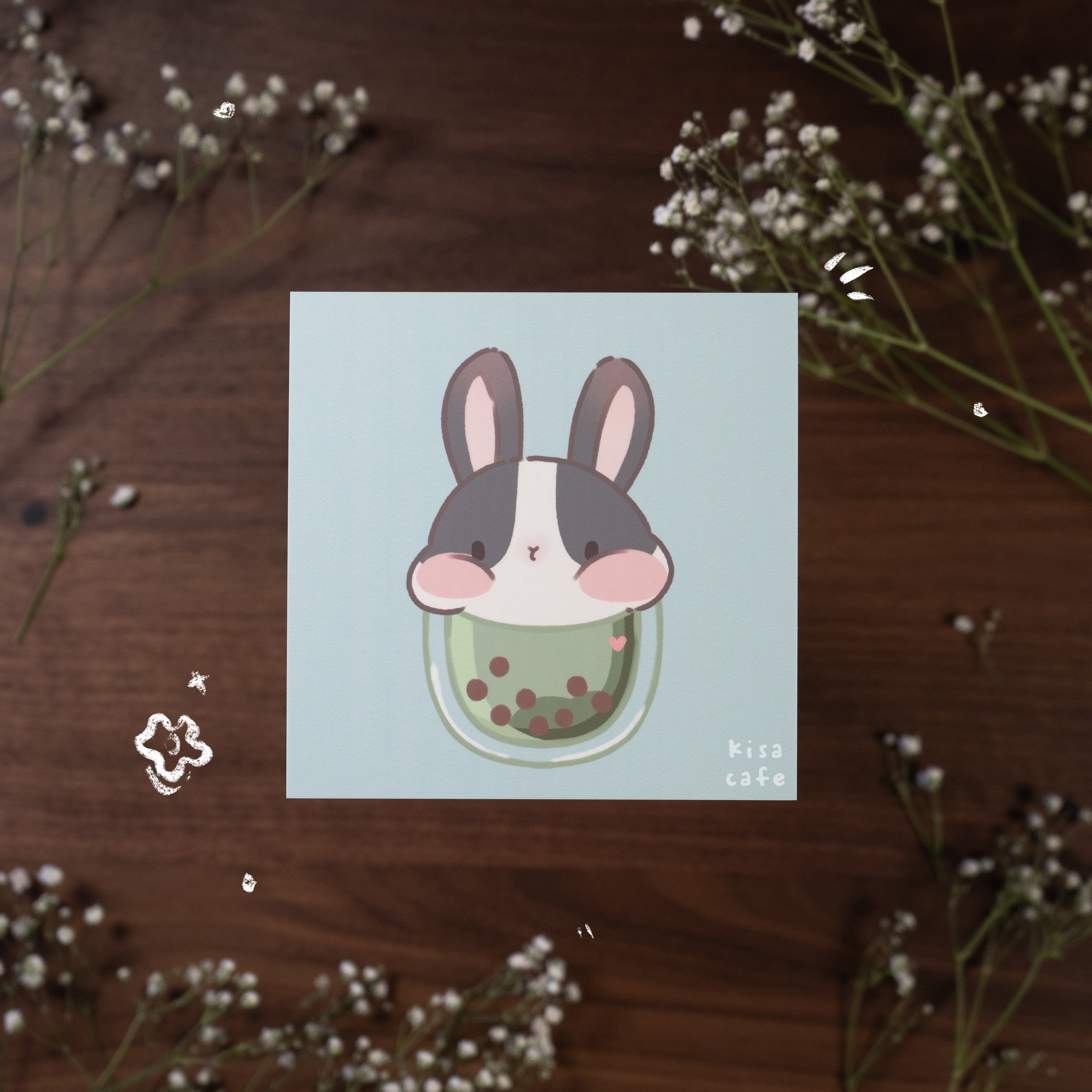 Boba Cafe: Dutch Bunny Mini Print