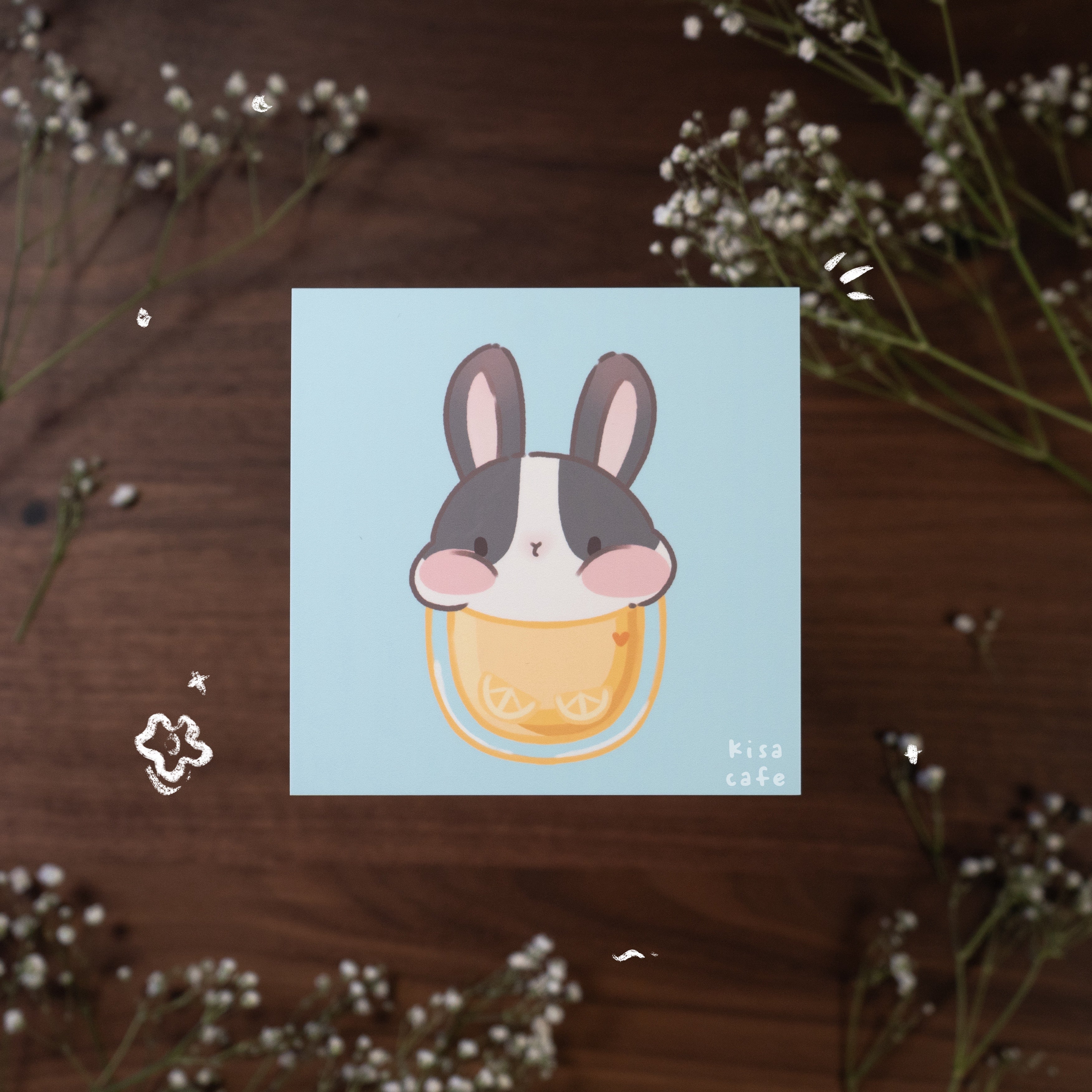 Boba Cafe: Dutch Bunny Mini Print