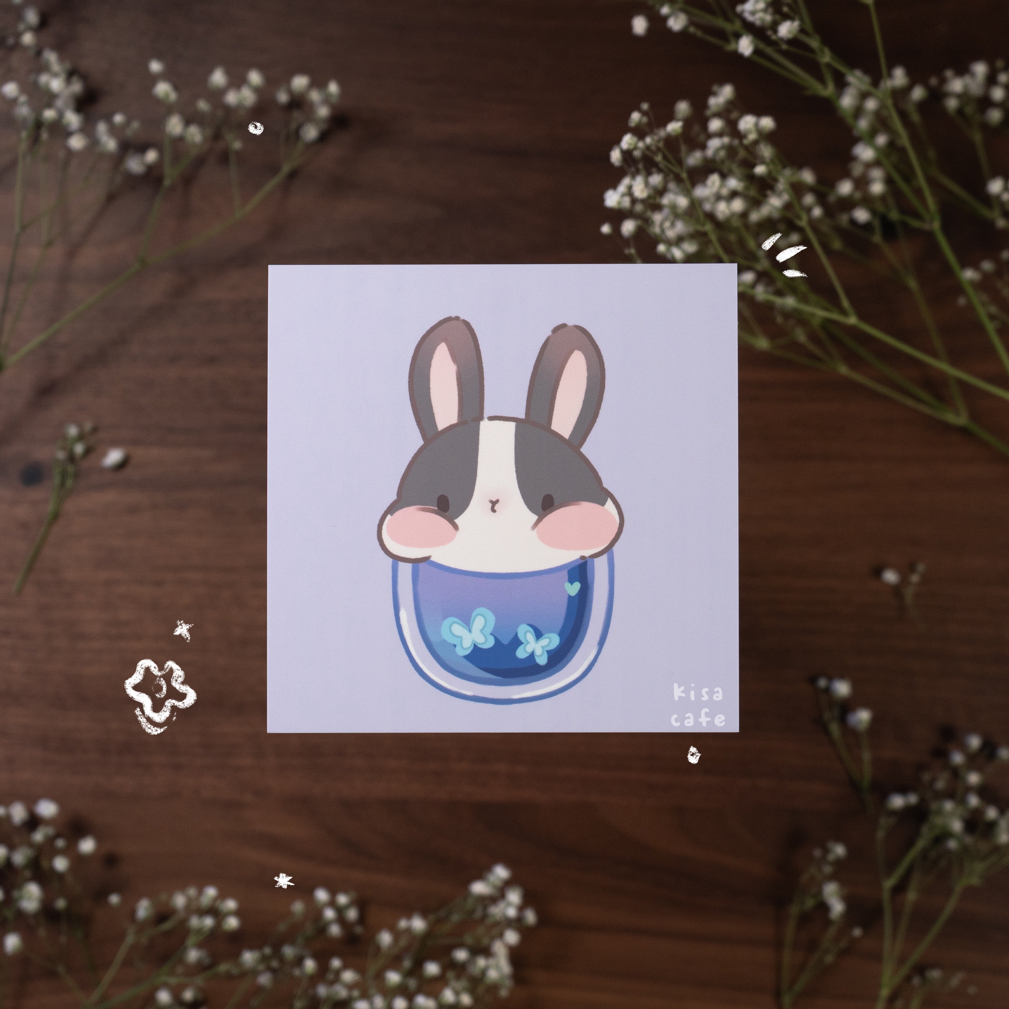 Boba Cafe: Dutch Bunny Mini Print