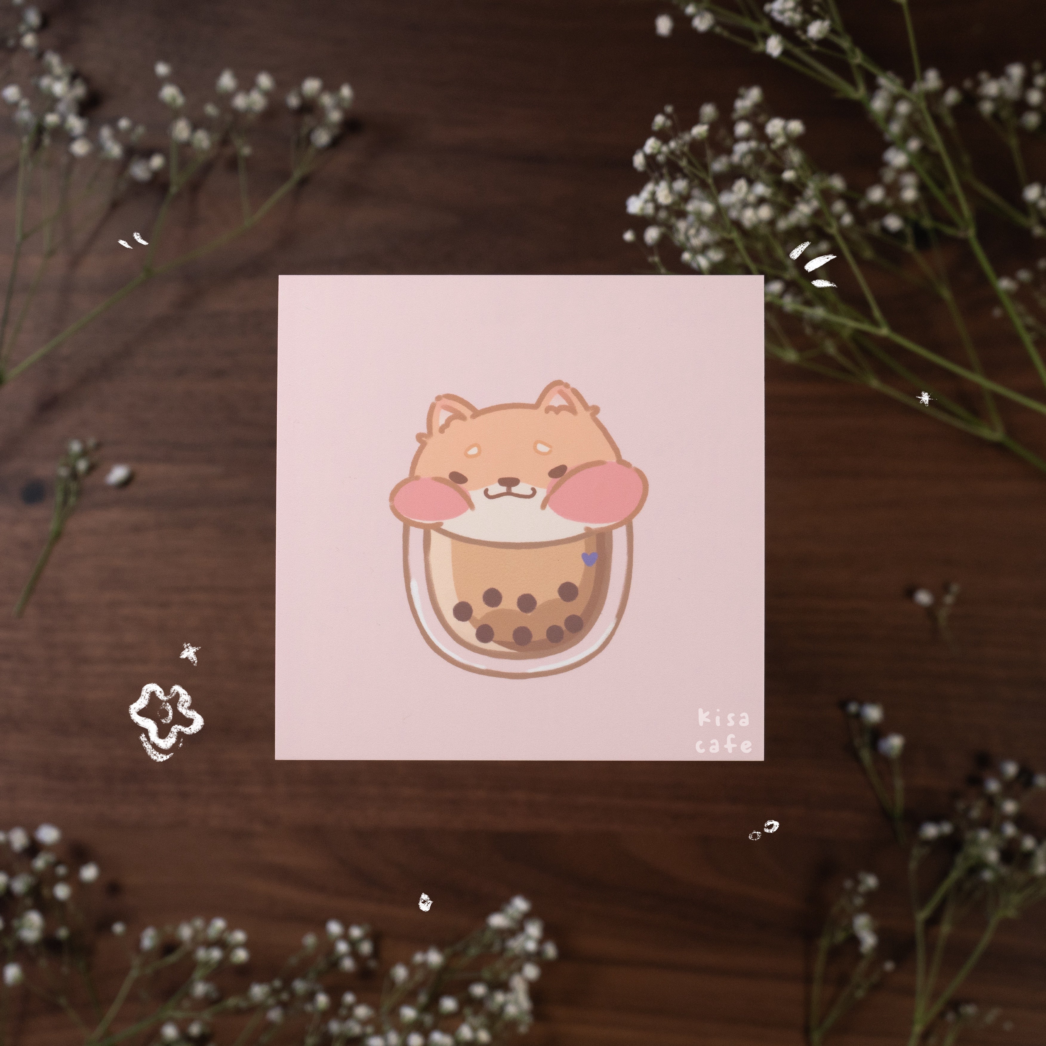 Boba Cafe: Toast Shiba Mini Print