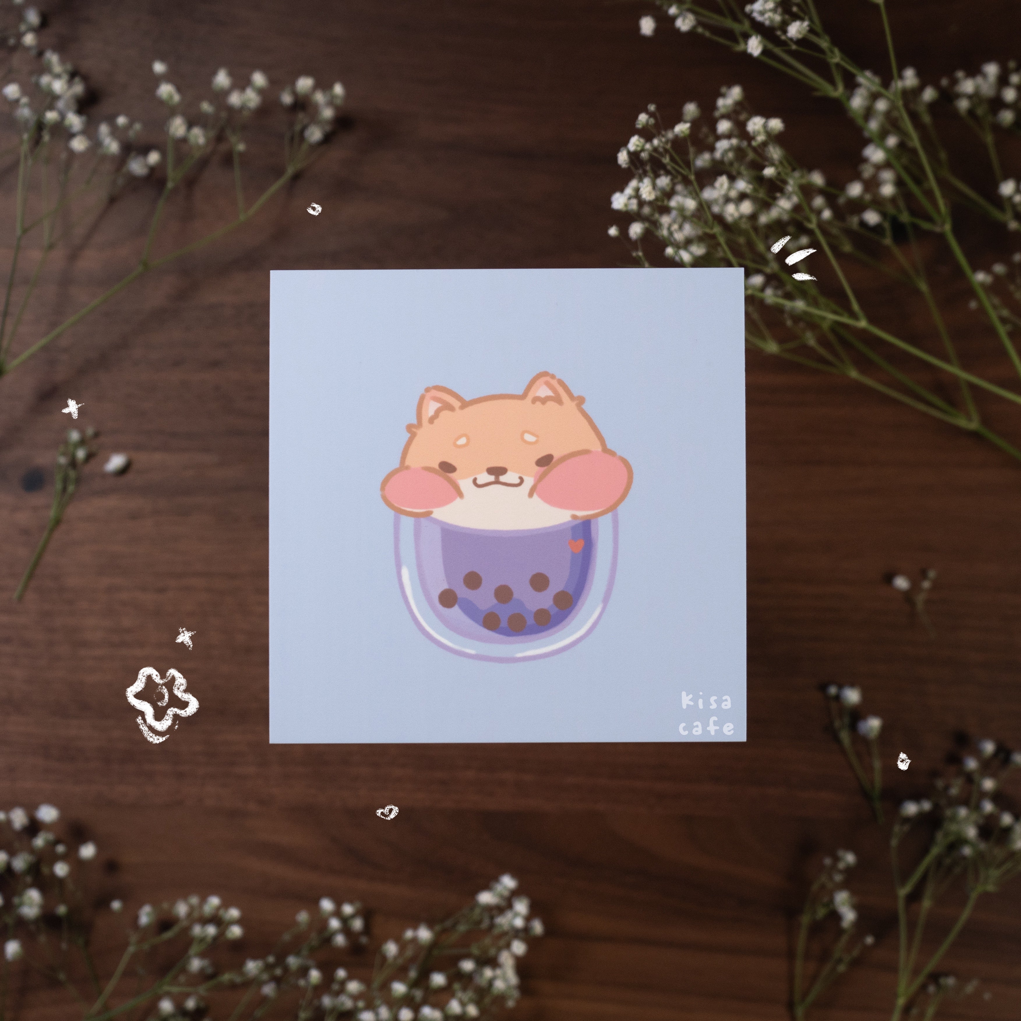 Boba Cafe: Toast Shiba Mini Print