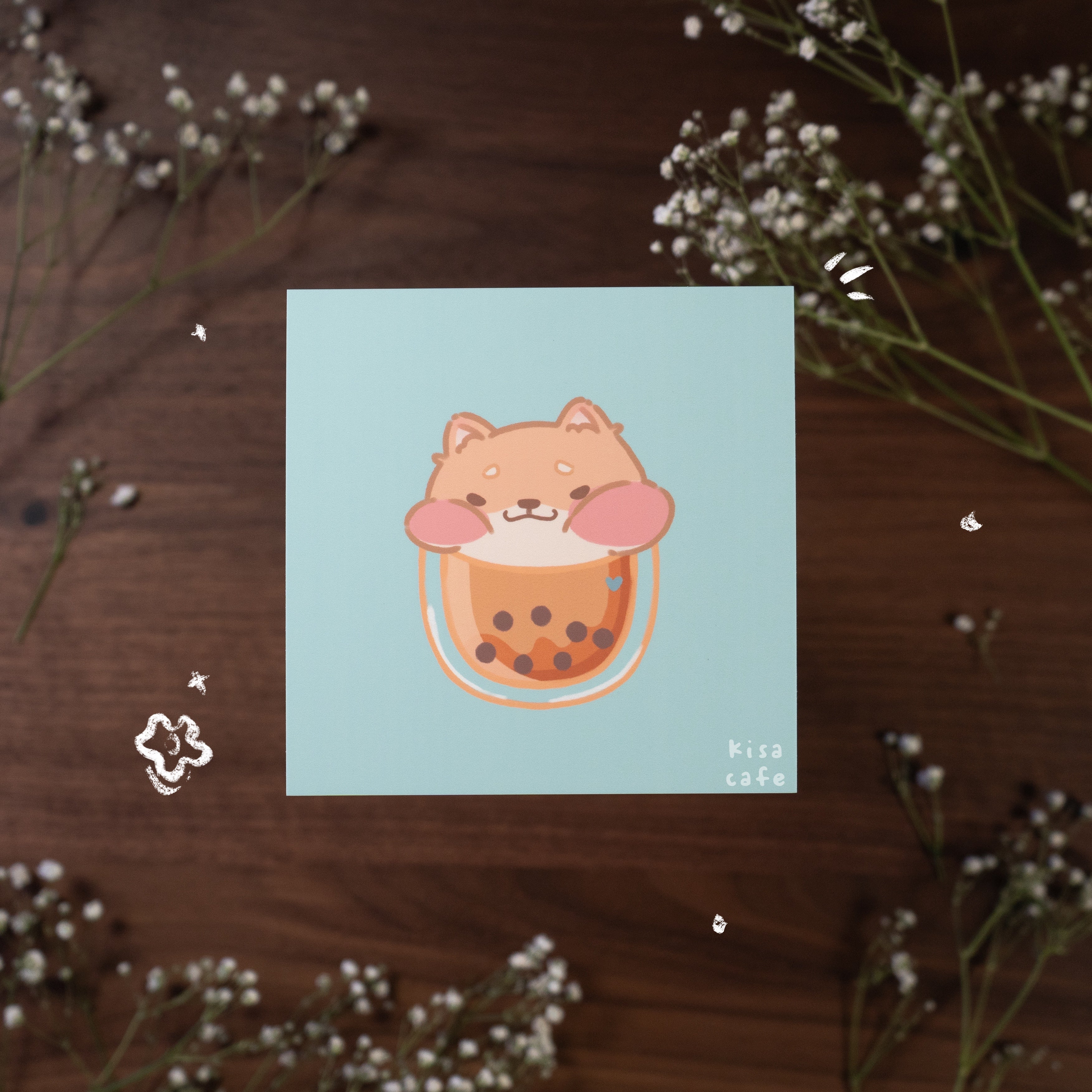 Boba Cafe: Toast Shiba Mini Print