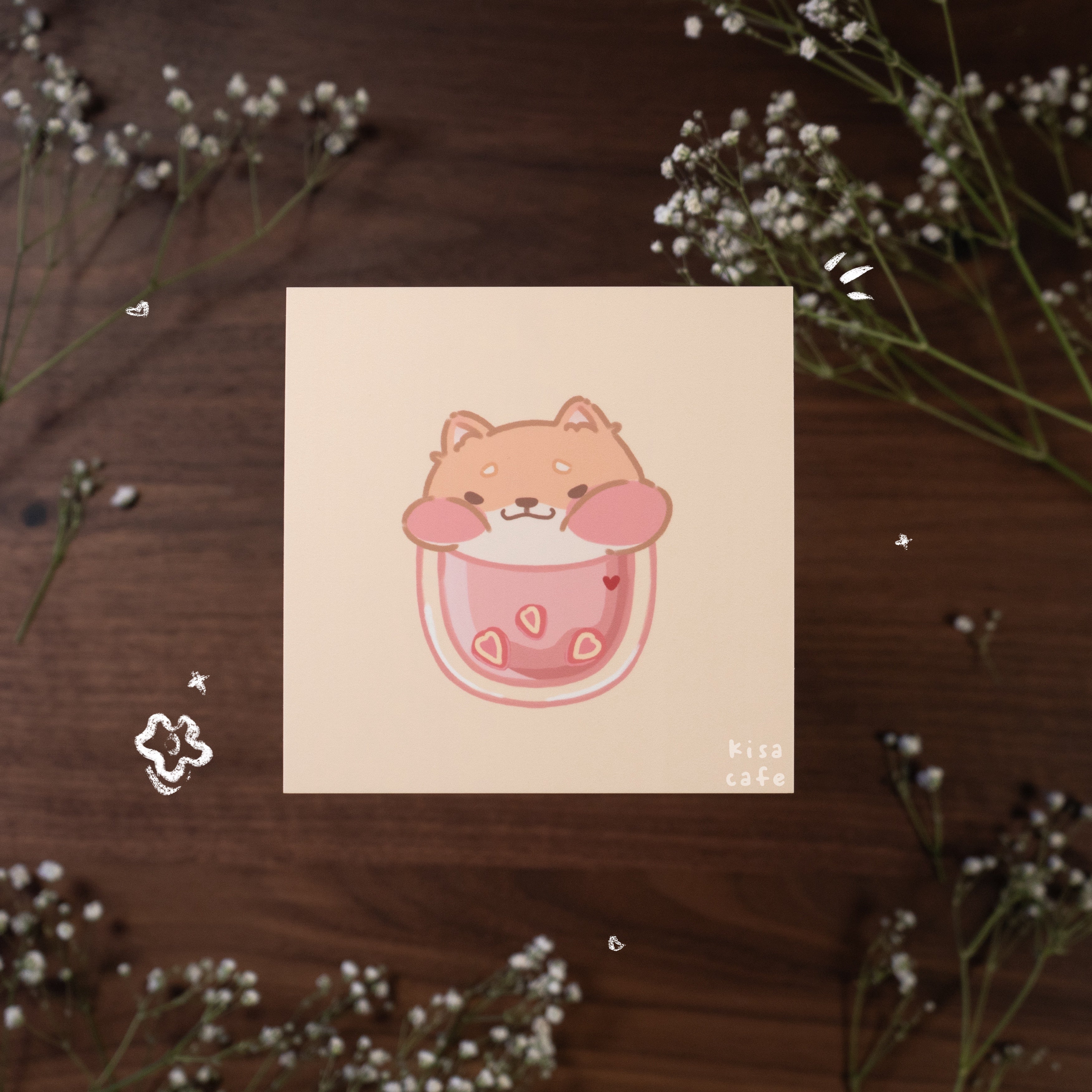 Boba Cafe: Toast Shiba Mini Print