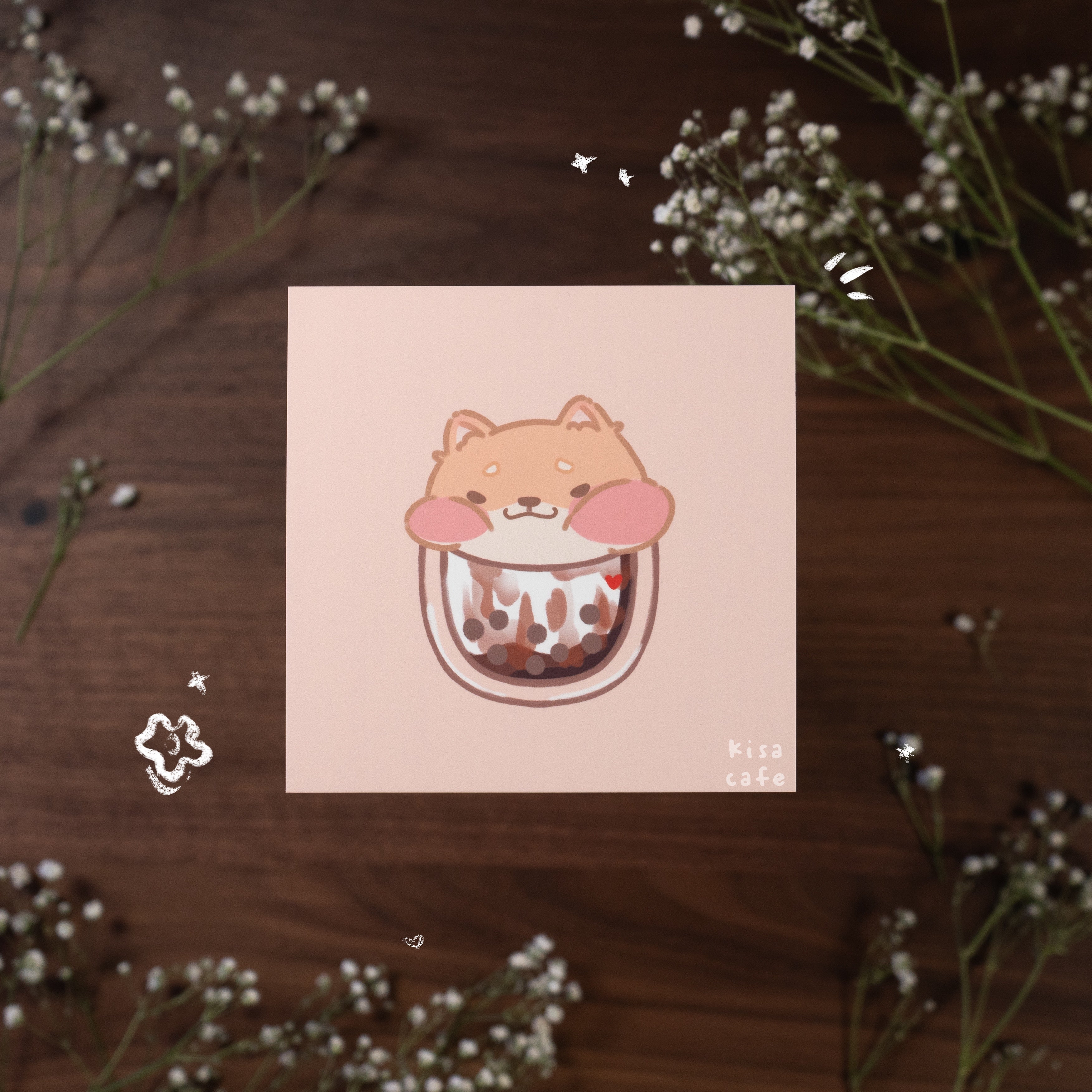 Boba Cafe: Toast Shiba Mini Print