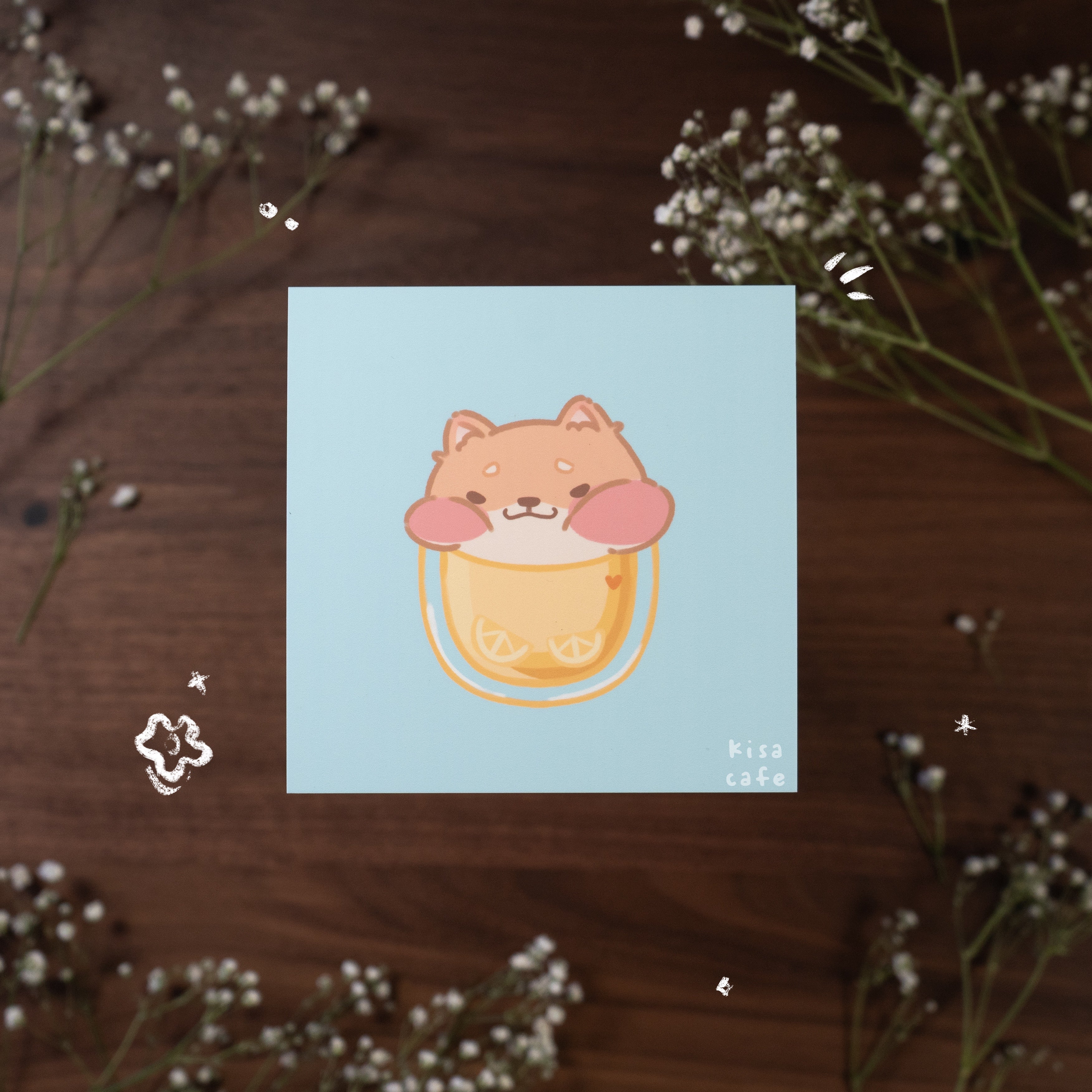 Boba Cafe: Toast Shiba Mini Print