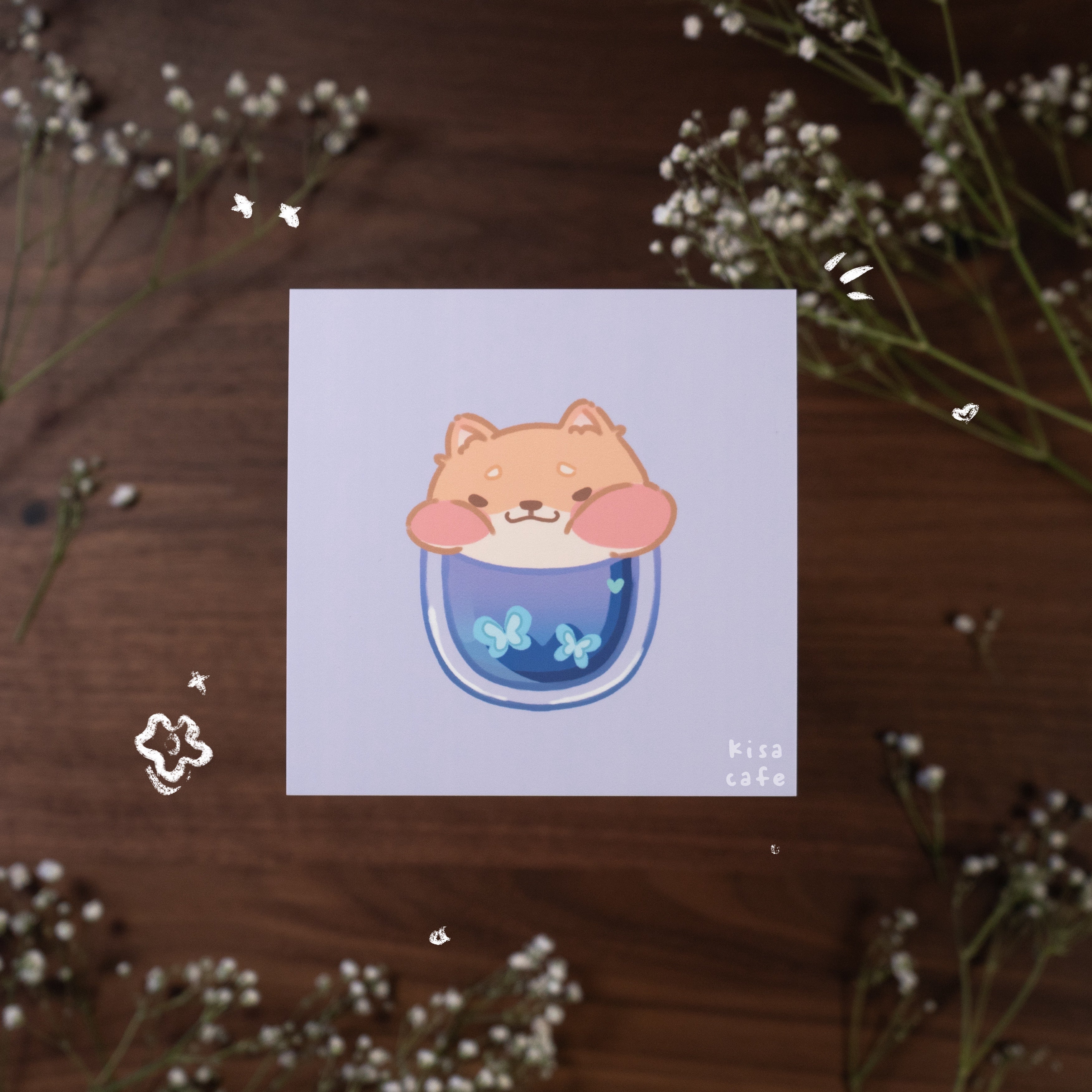 Boba Cafe: Toast Shiba Mini Print