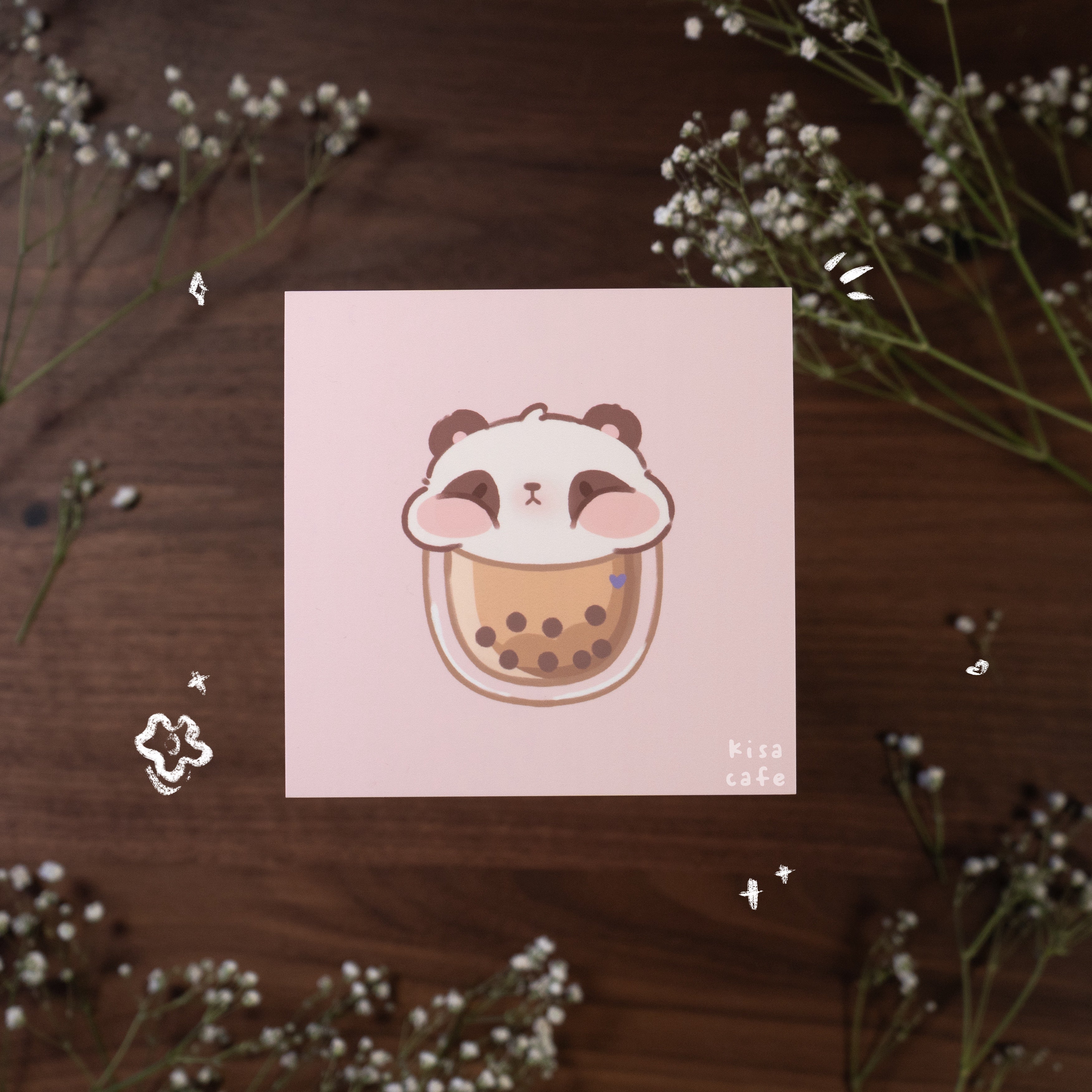 Boba Cafe: Panda Mini Print