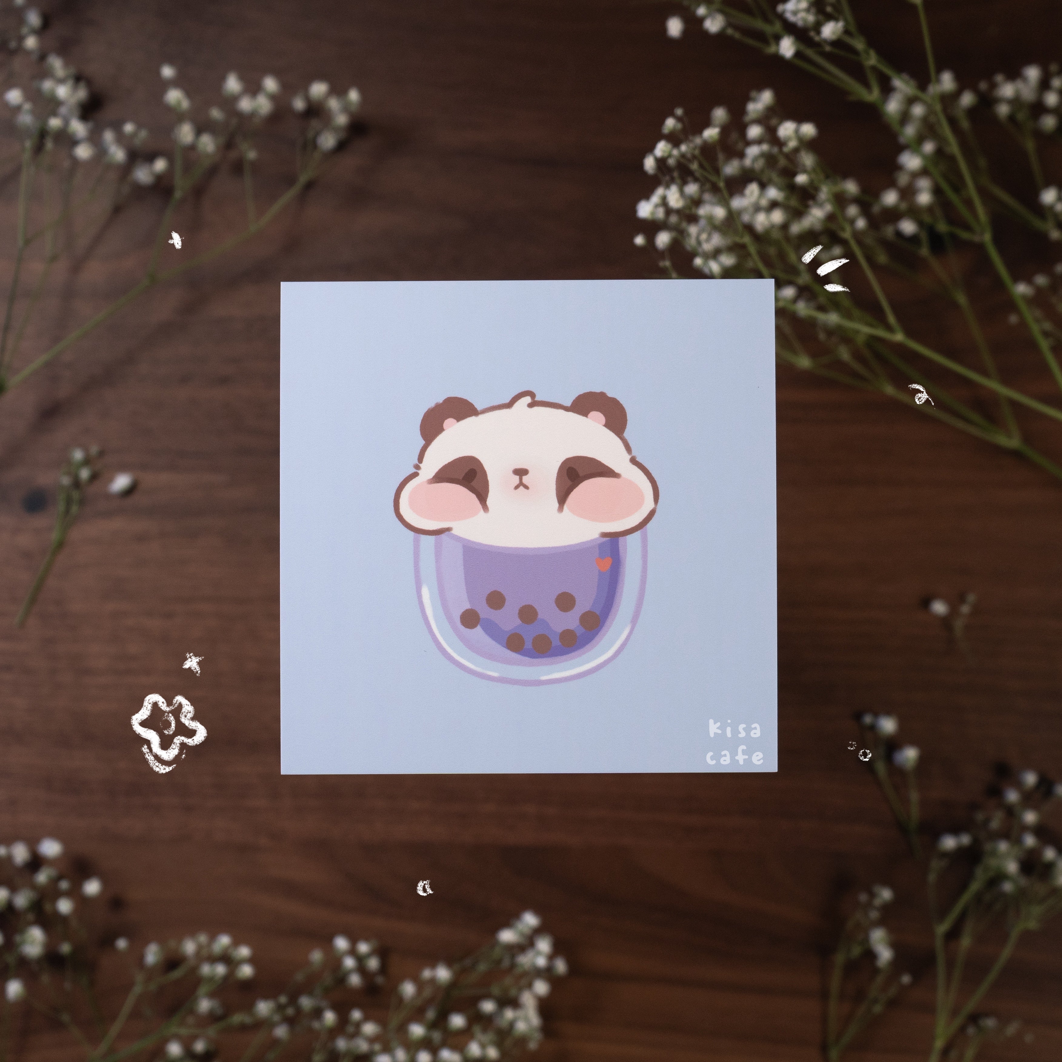 Boba Cafe: Panda Mini Print