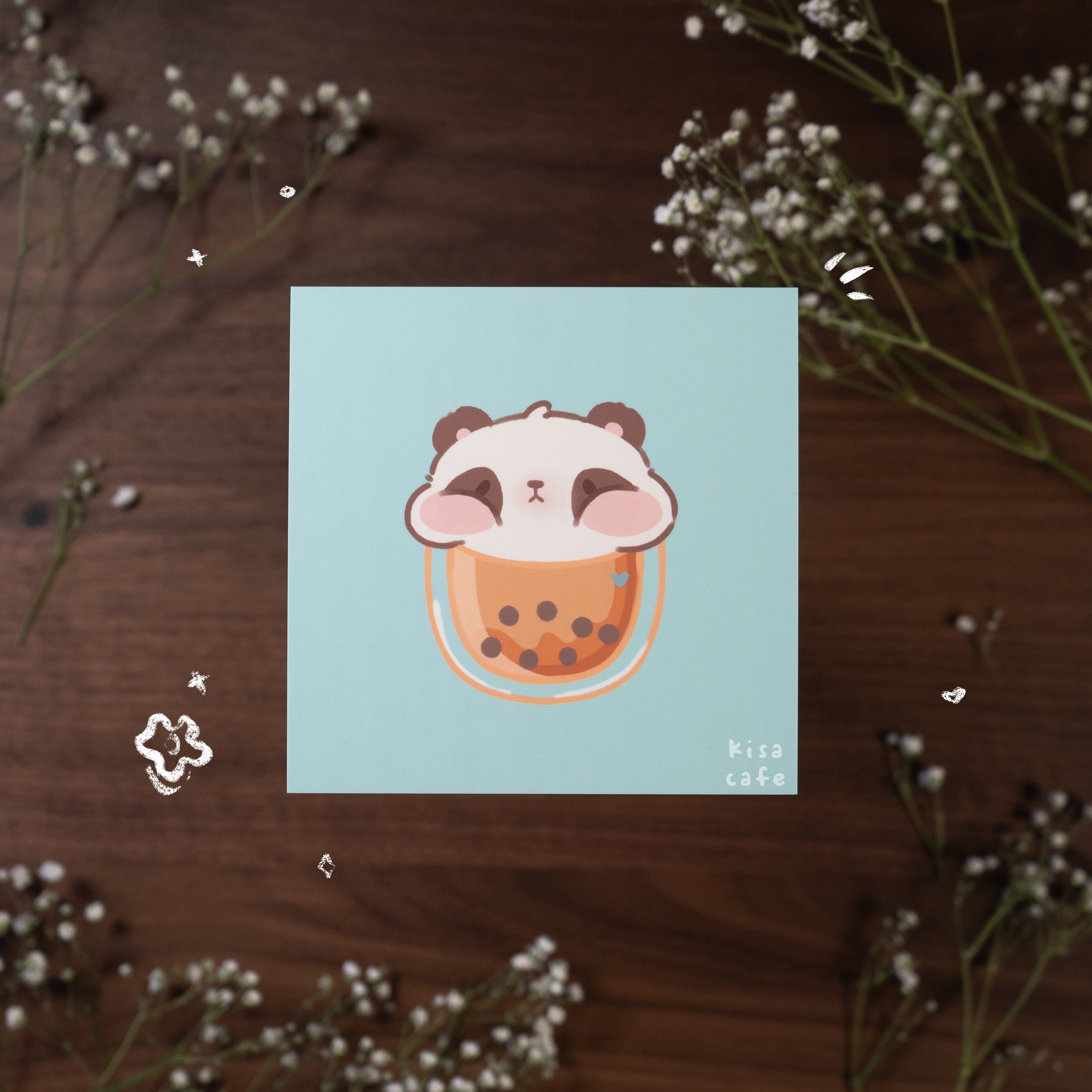 Boba Cafe: Panda Mini Print