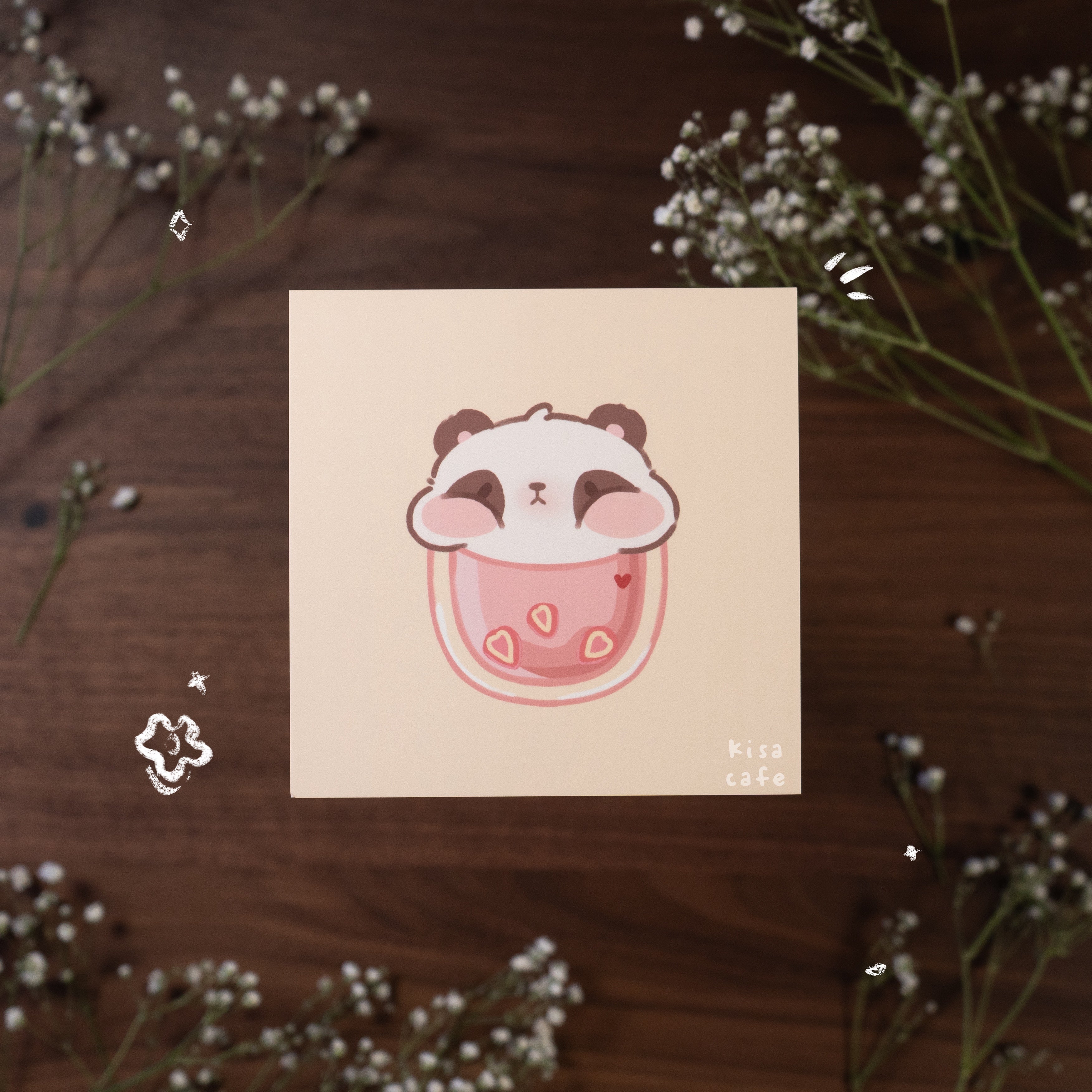 Boba Cafe: Panda Mini Print