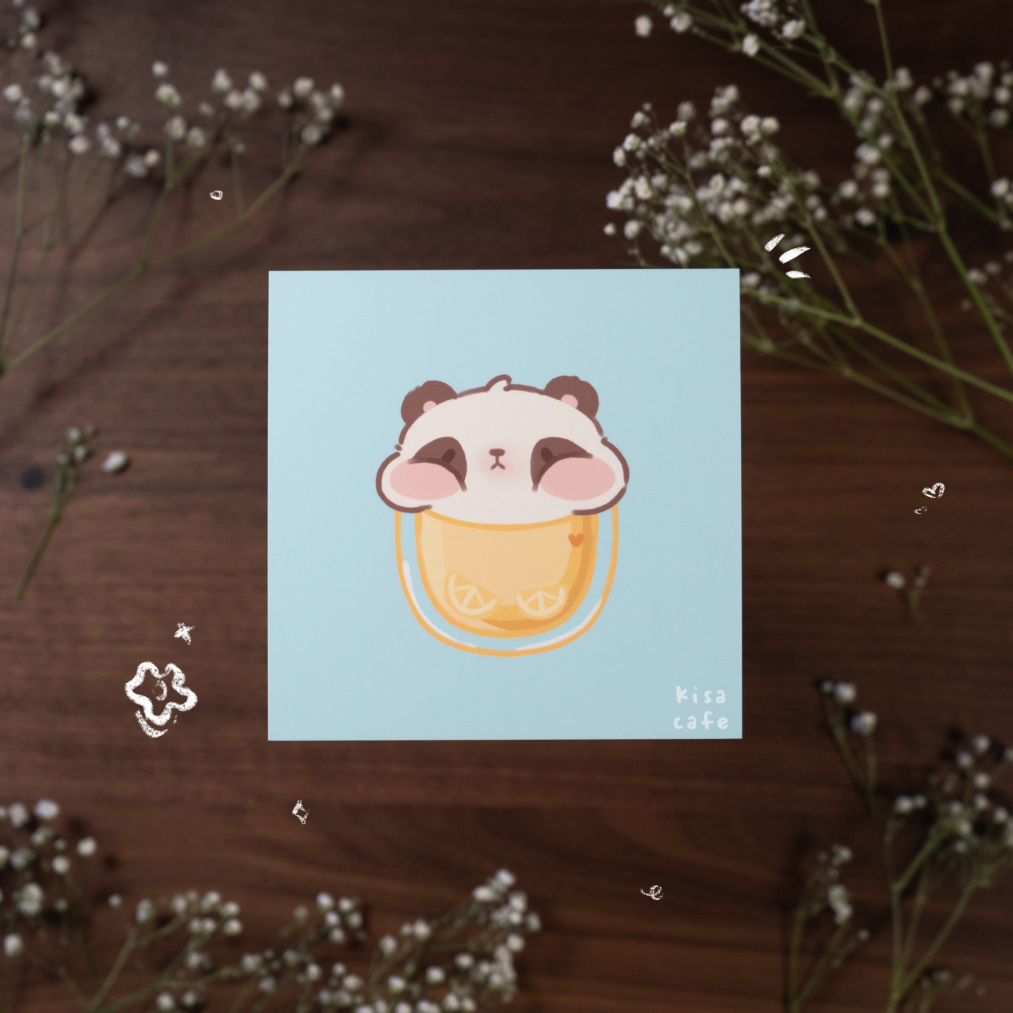 Boba Cafe: Panda Mini Print