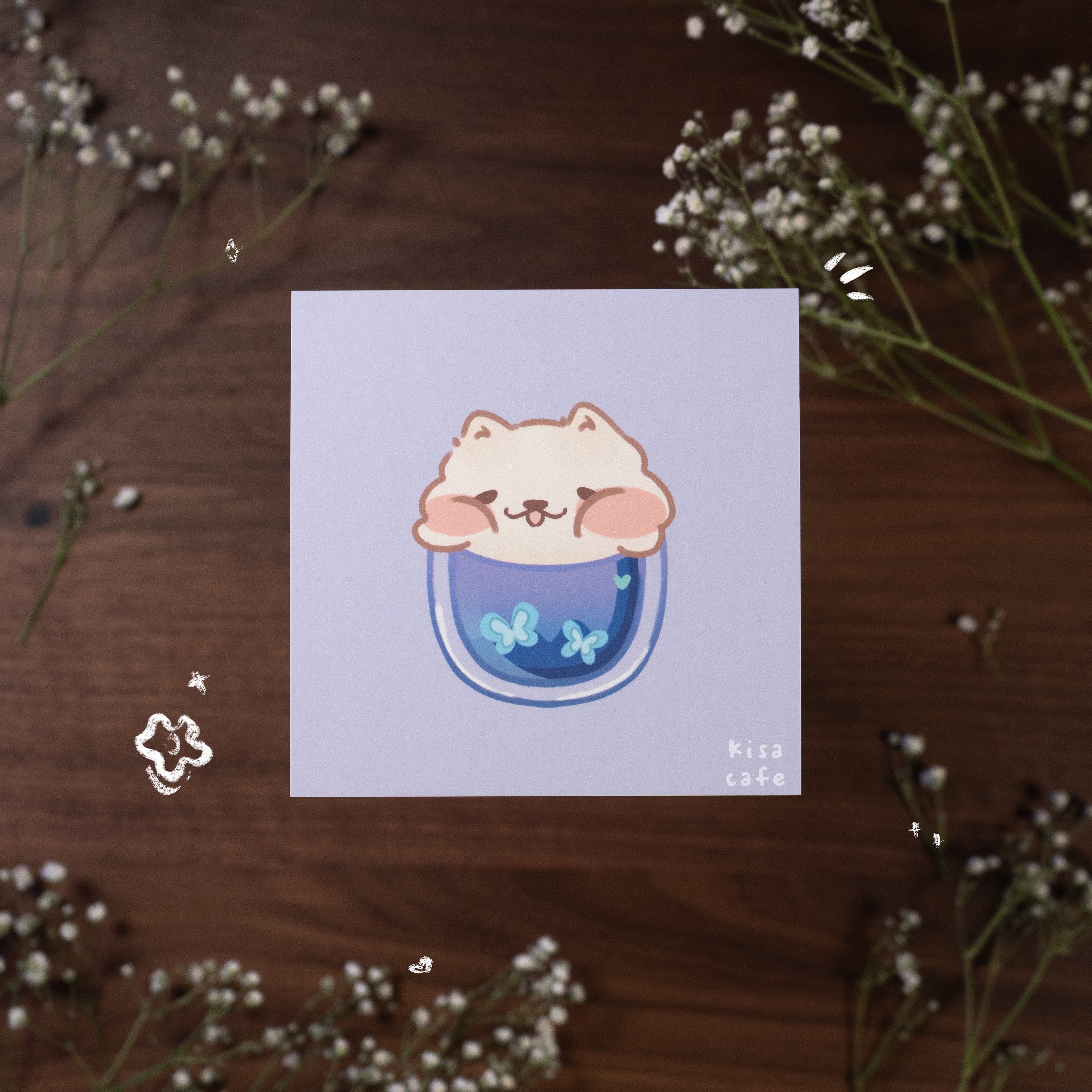 Boba Cafe: Samoyed Mini Print