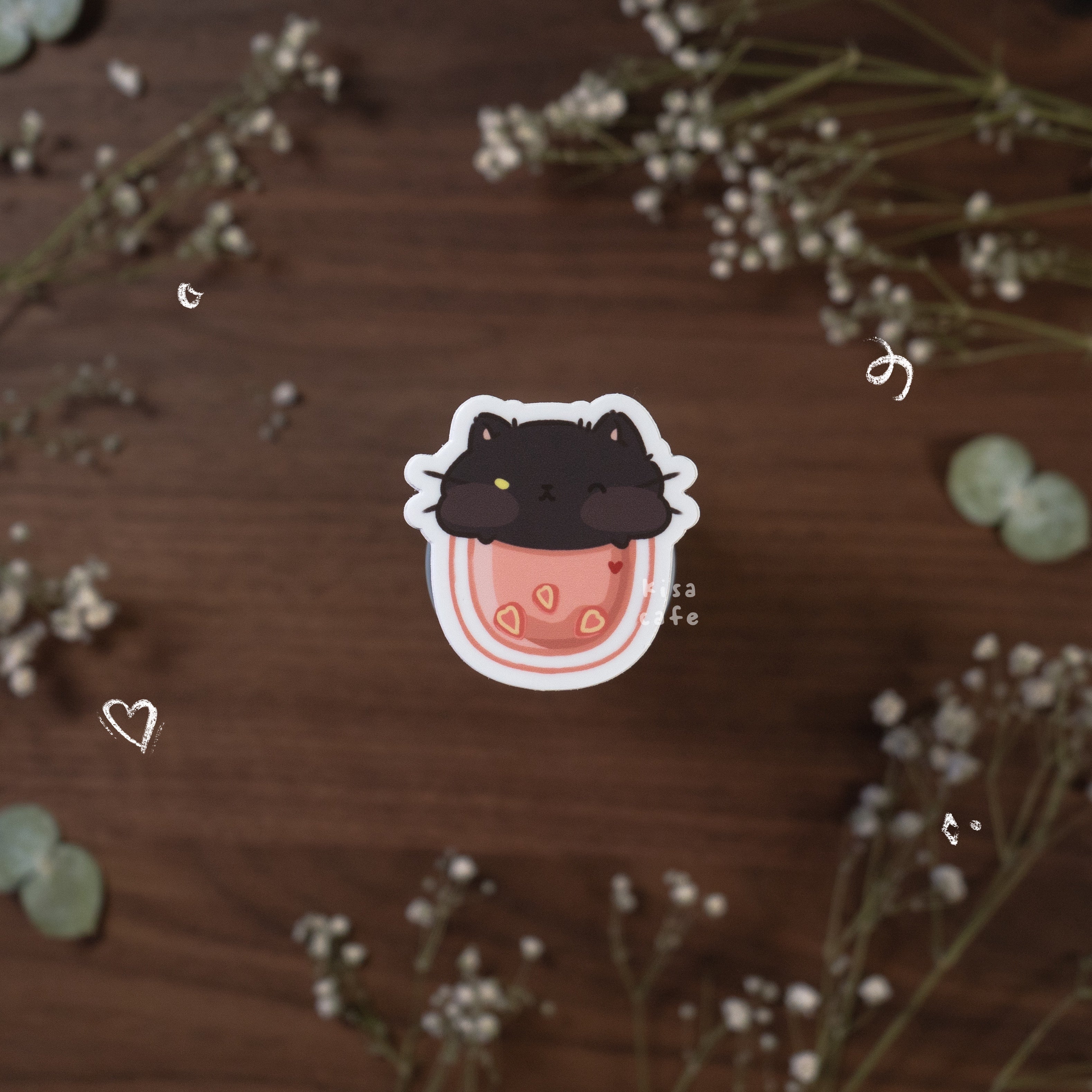 Boba Cafe: Black Cat Sticker