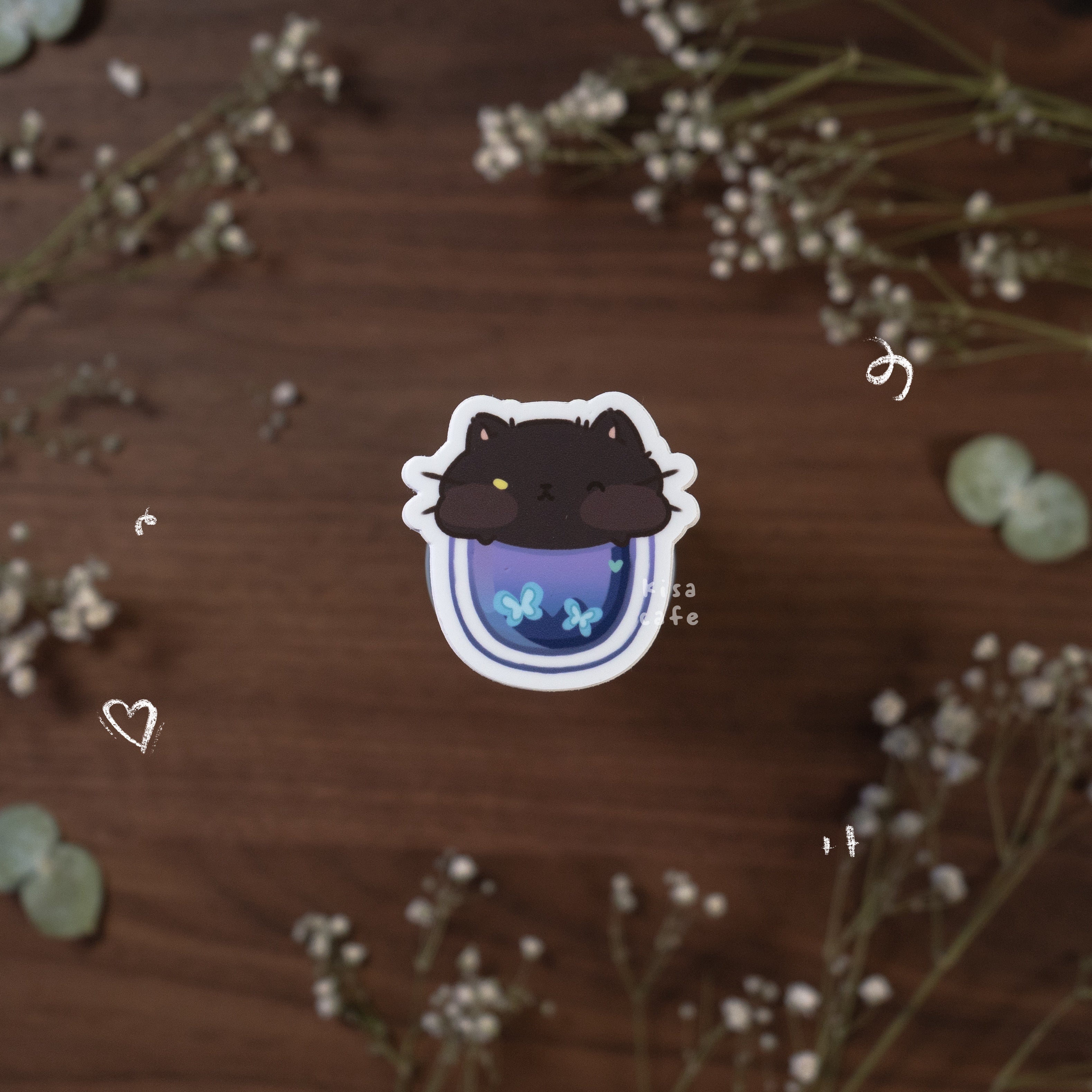 Boba Cafe: Black Cat Sticker