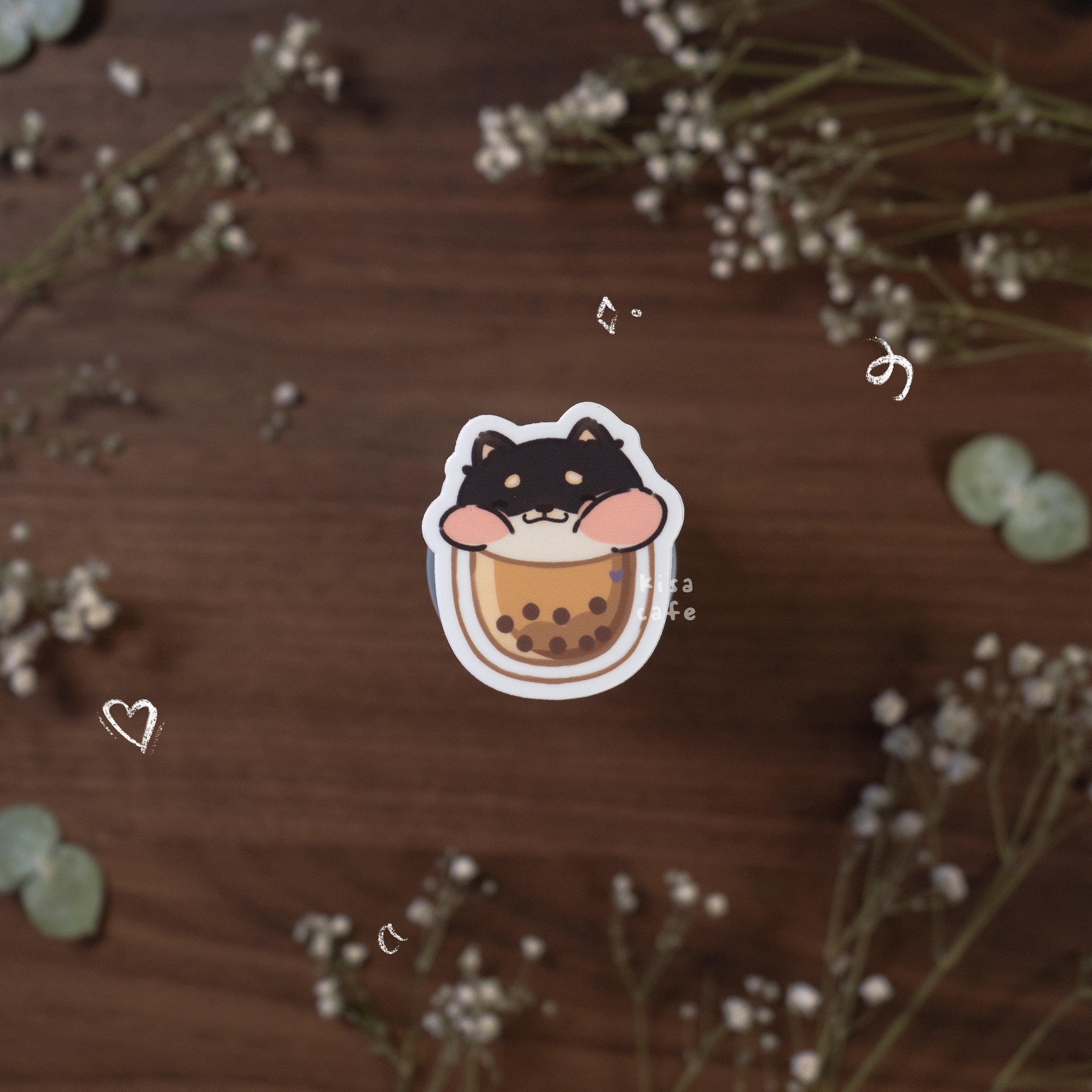 Boba Cafe: Burnt Shiba Sticker