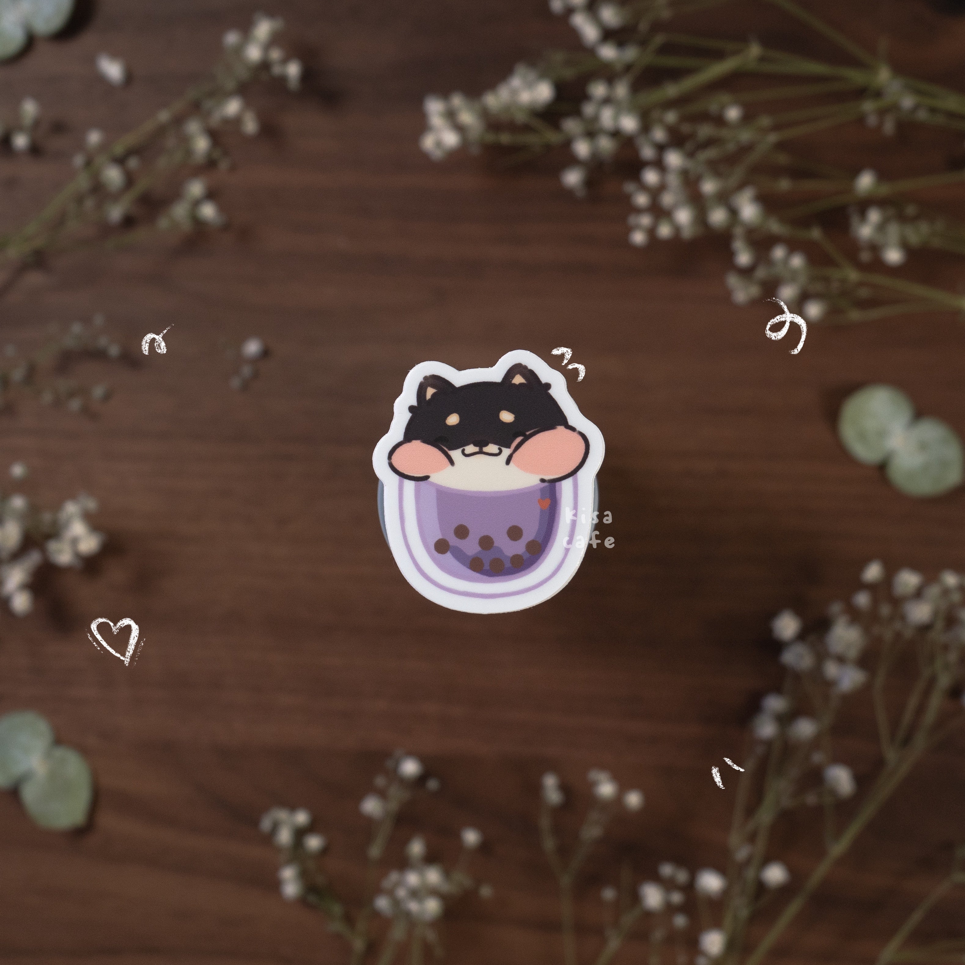 Boba Cafe: Burnt Shiba Sticker