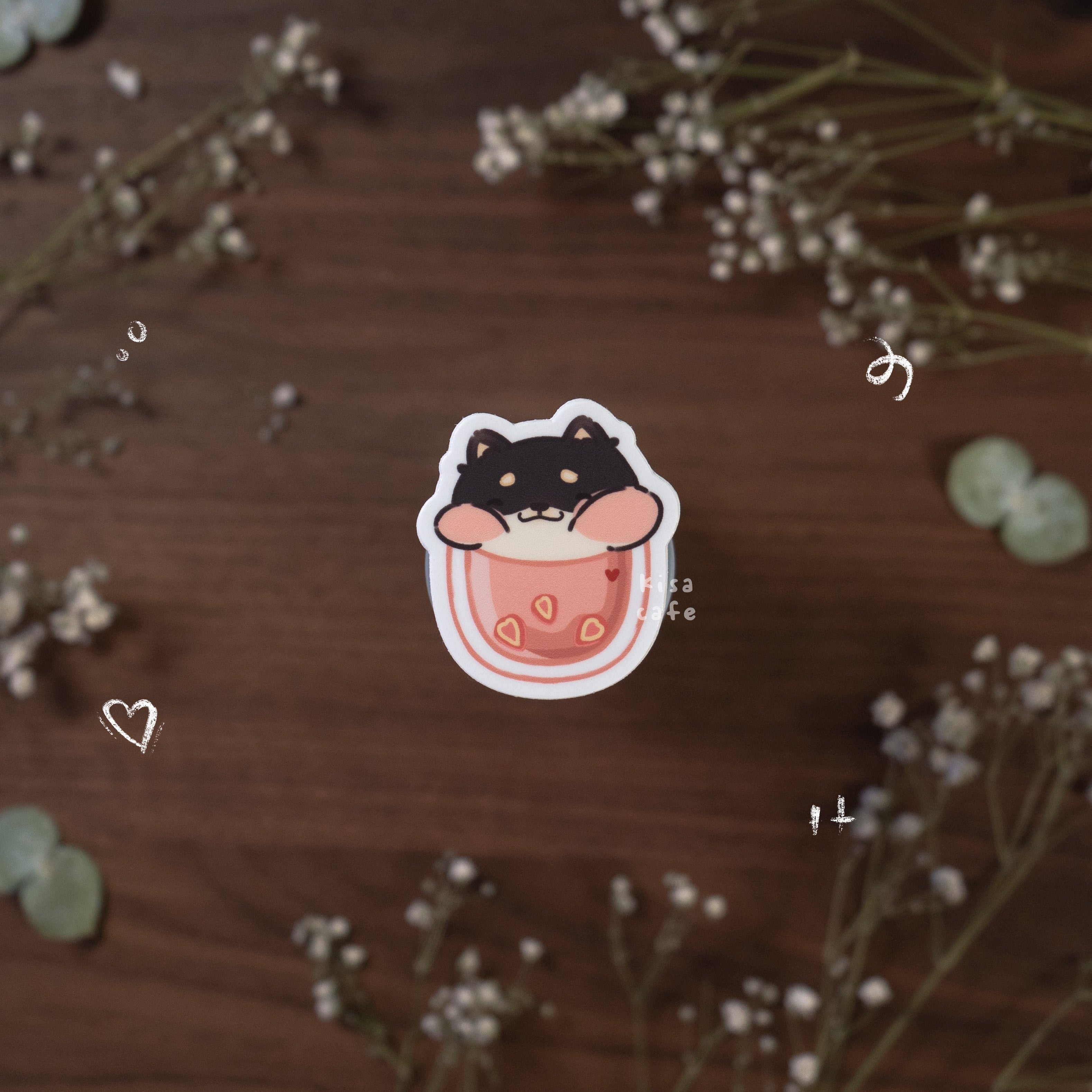 Boba Cafe: Burnt Shiba Sticker