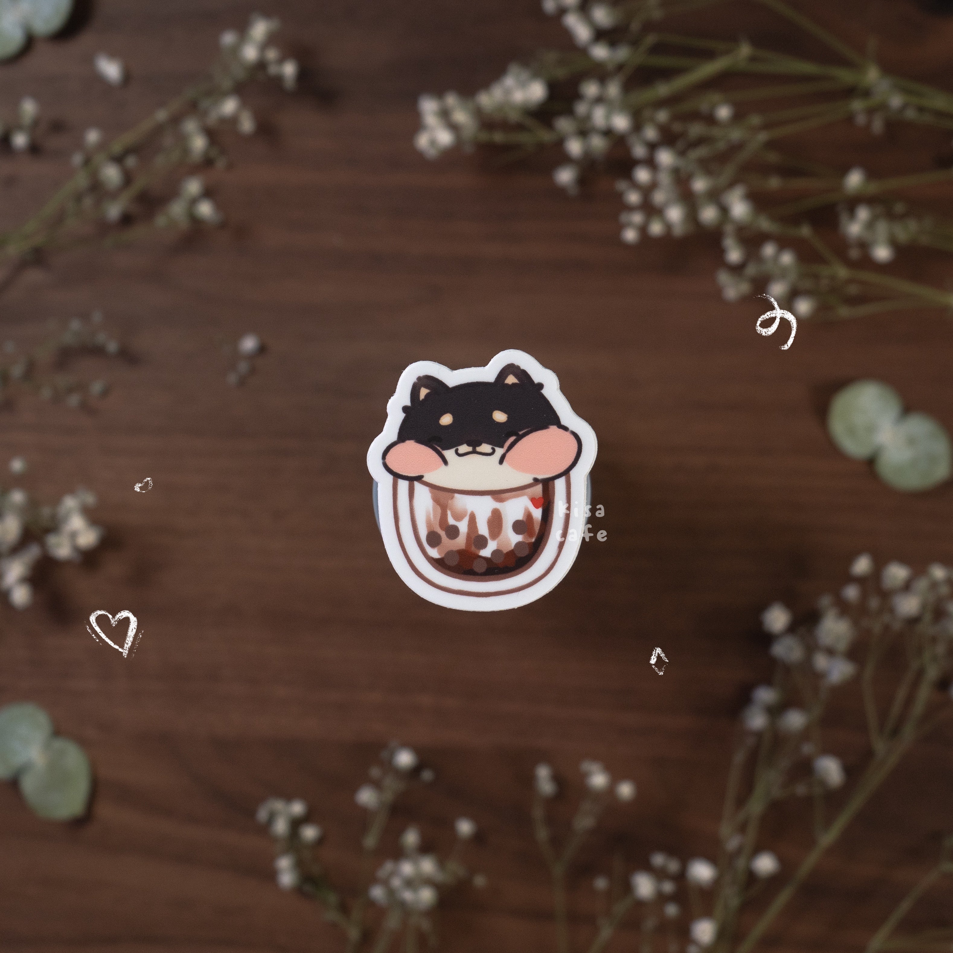 Boba Cafe: Burnt Shiba Sticker