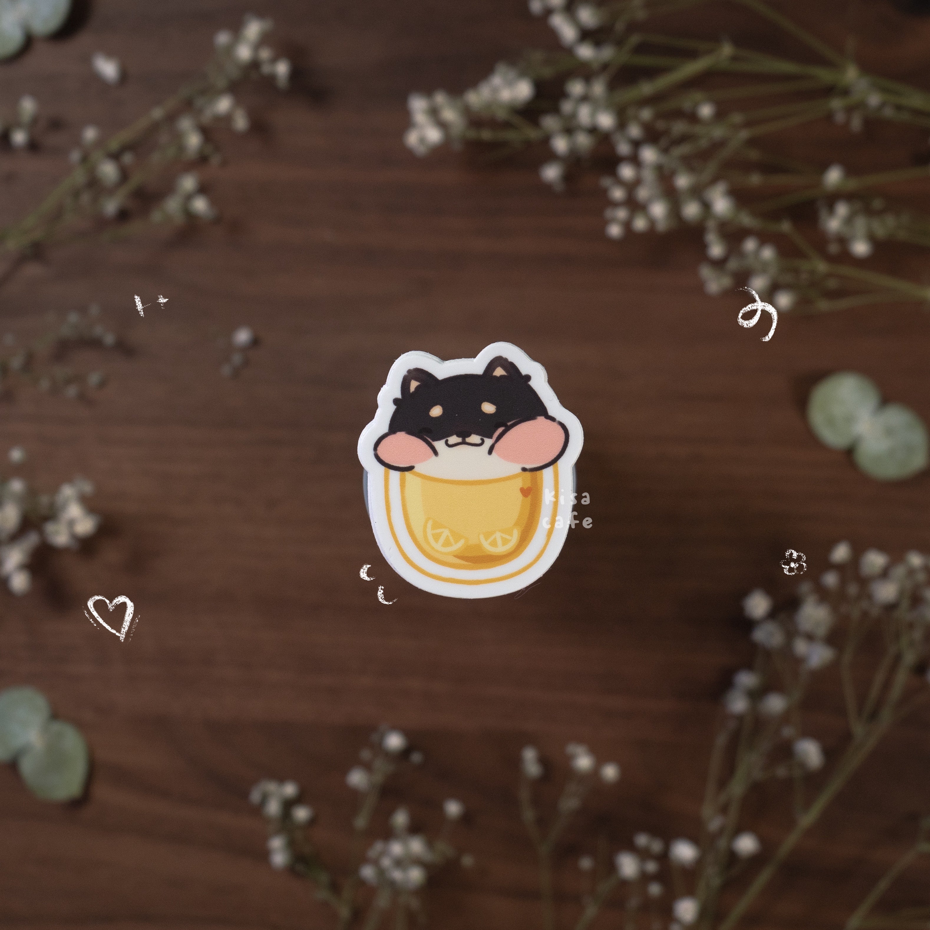 Boba Cafe: Burnt Shiba Sticker