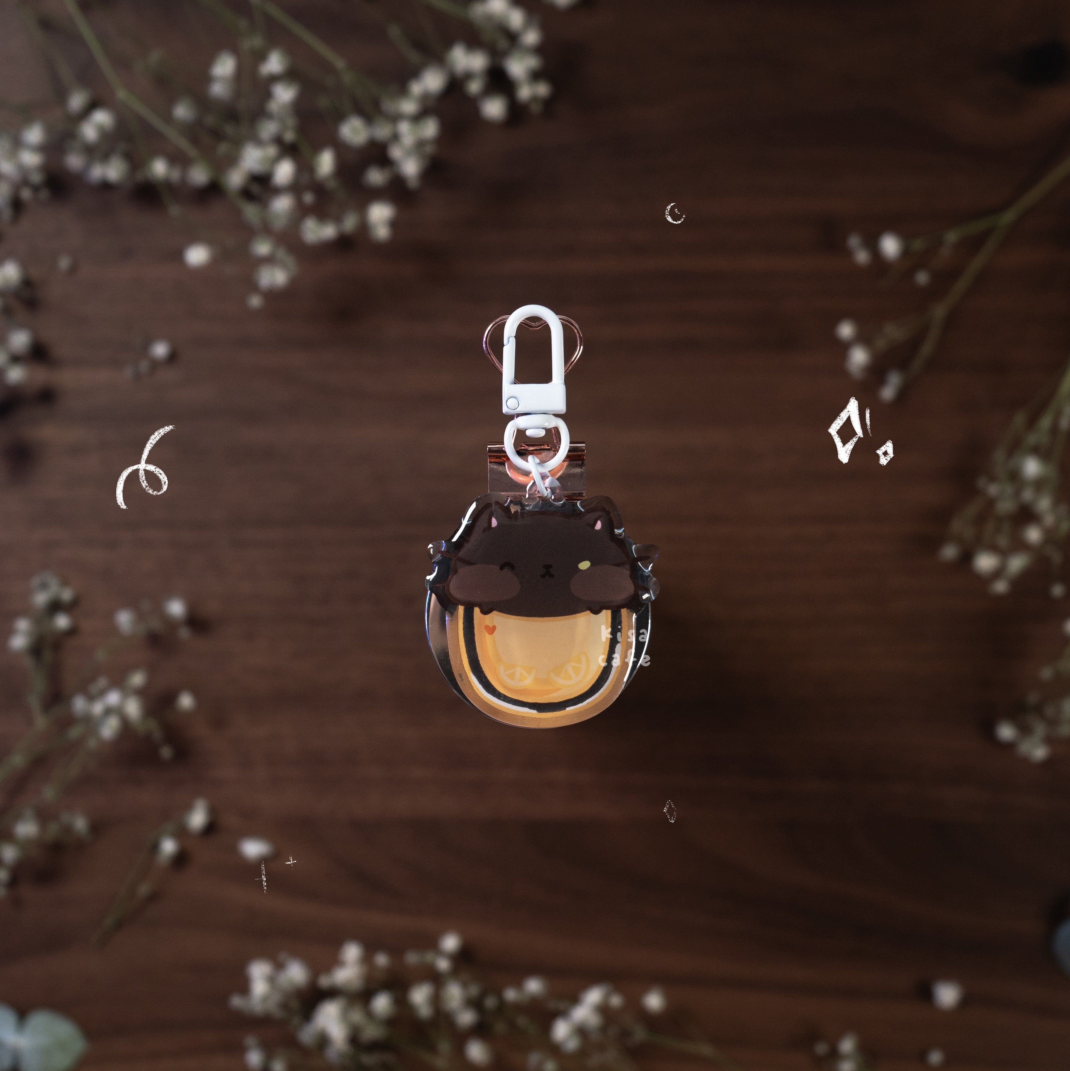 Boba Cafe: Black Cat Keychain