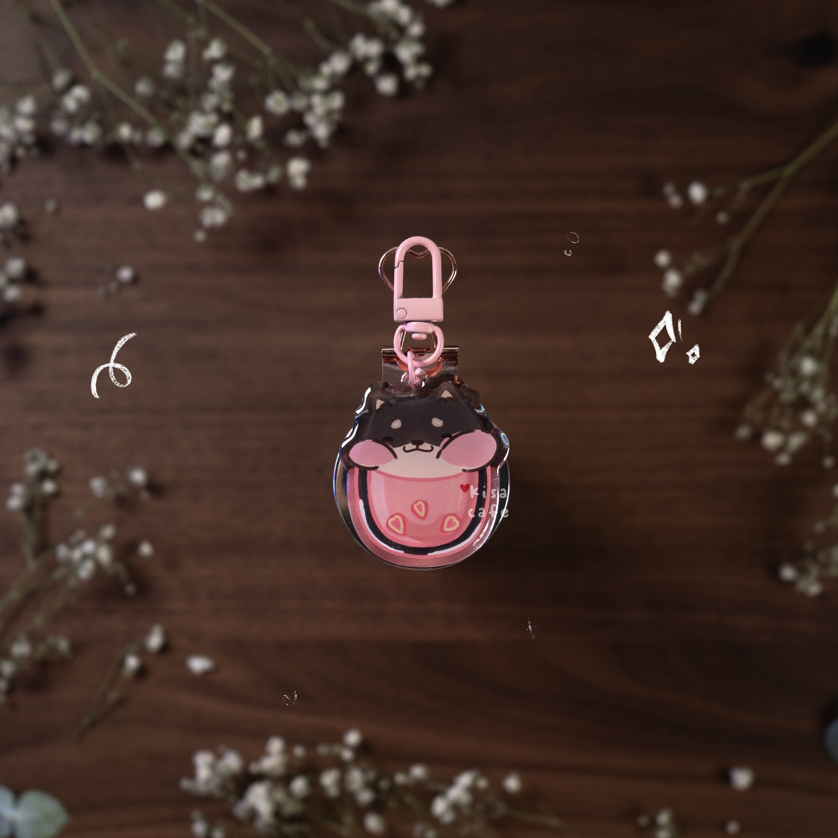 Boba Cafe: Burnt Shiba Keychain