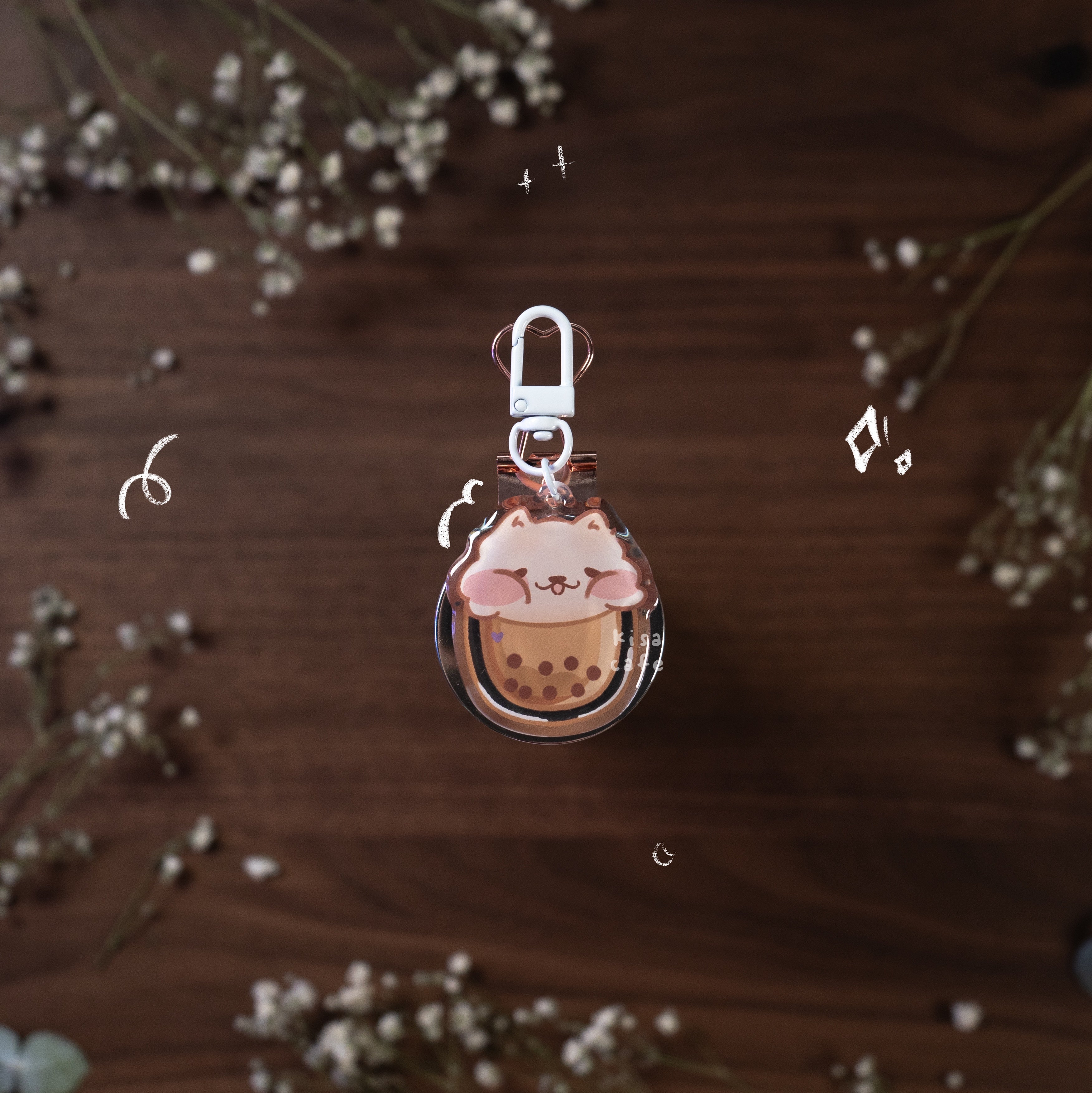 Boba Cafe: Samoyed Keychain