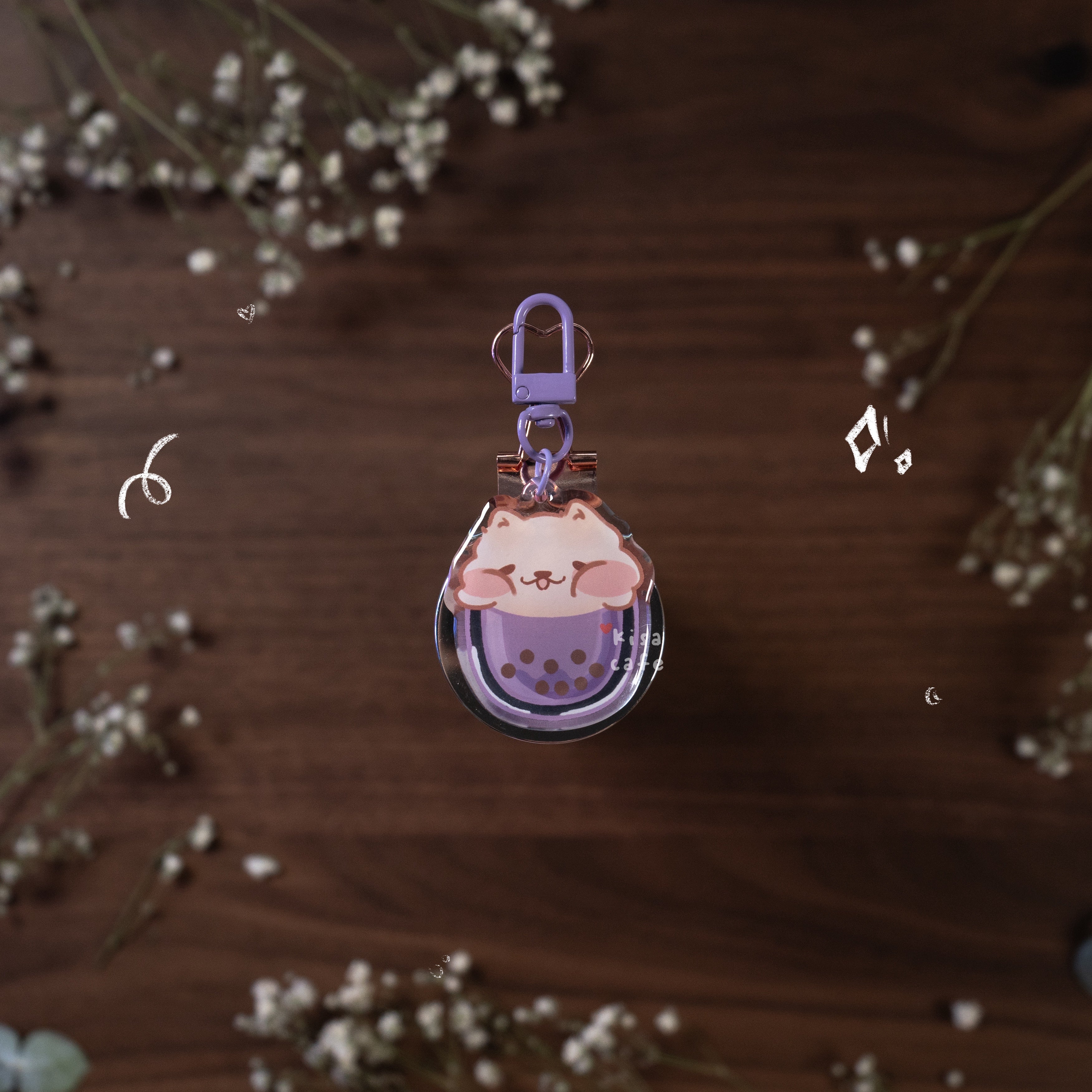 Boba Cafe: Samoyed Keychain