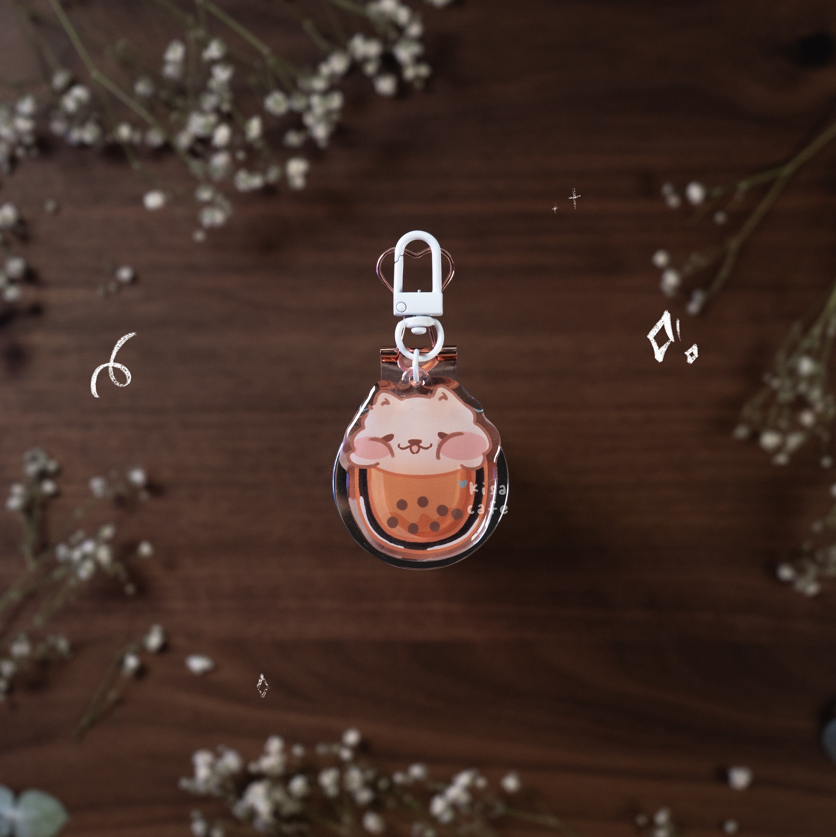 Boba Cafe: Samoyed Keychain