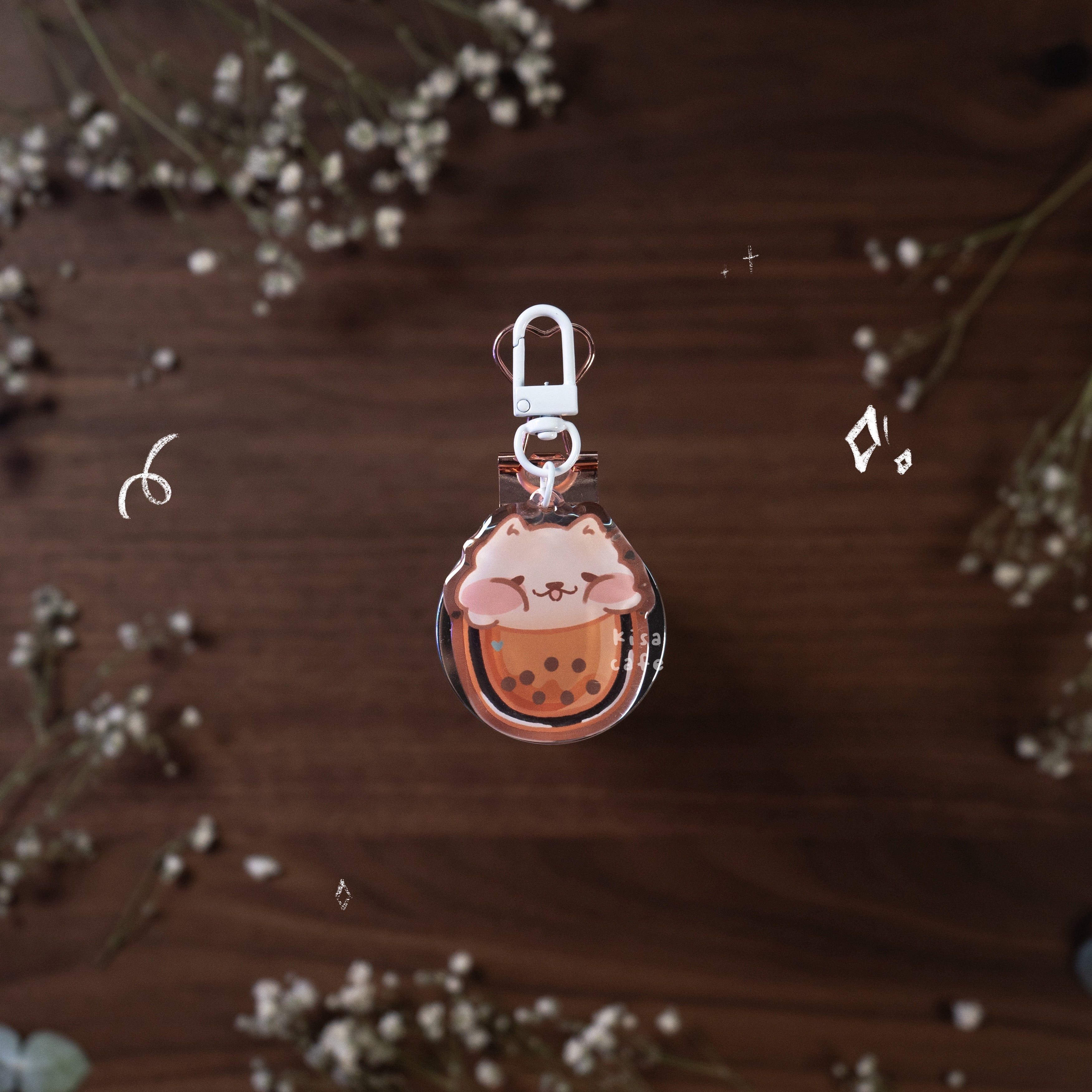 Boba Cafe: Samoyed Keychain