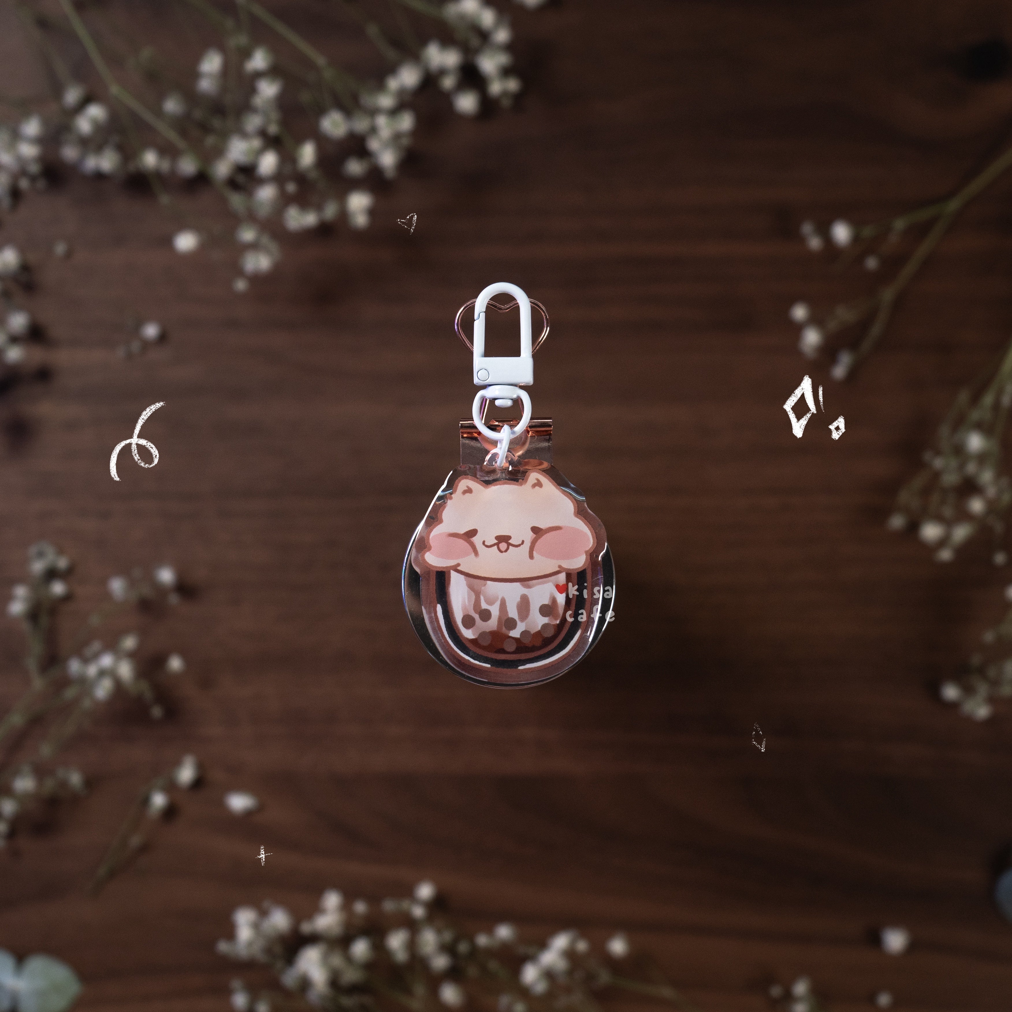 Boba Cafe: Samoyed Keychain