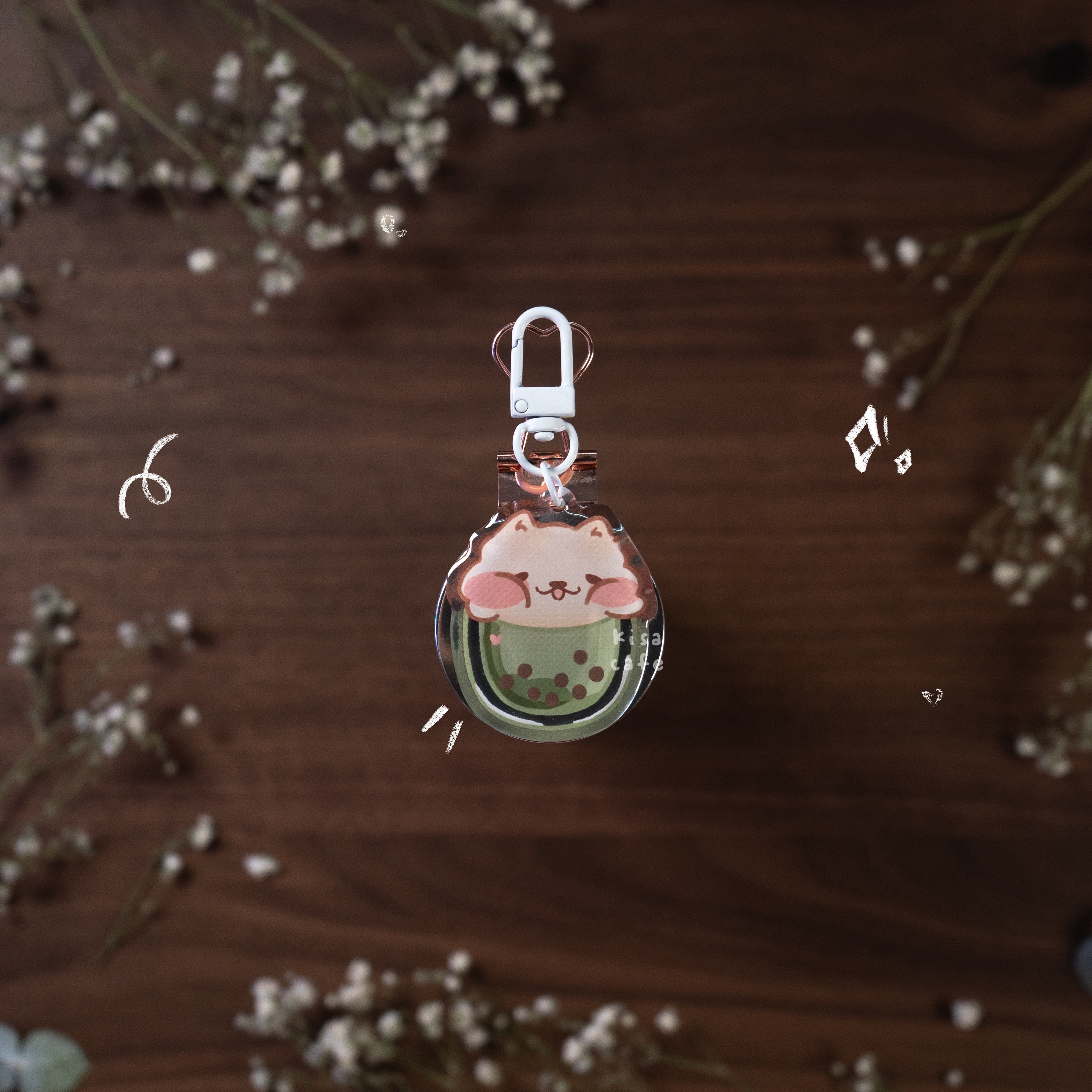 Boba Cafe: Samoyed Keychain