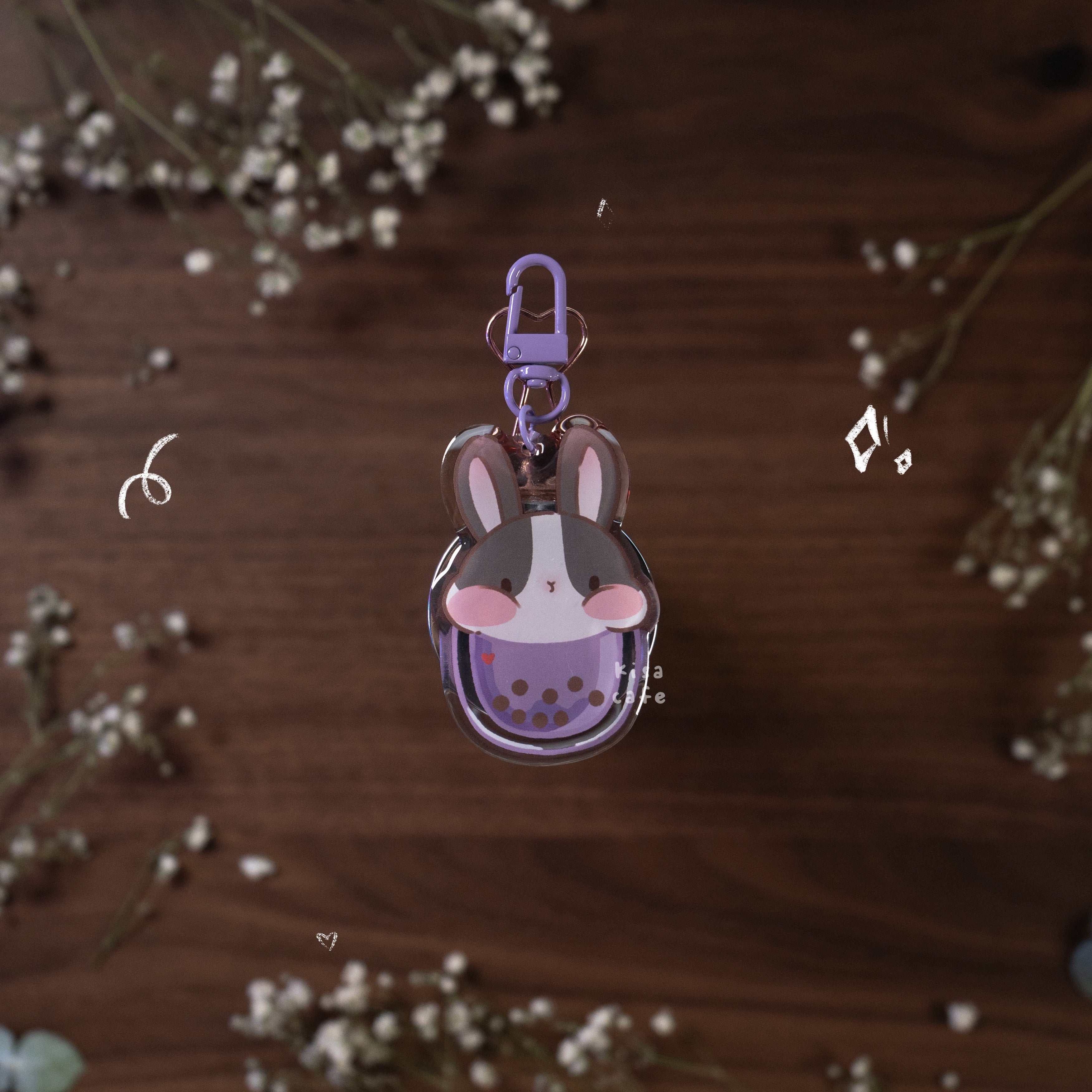 Boba Cafe: Dutch Bunny Keychain