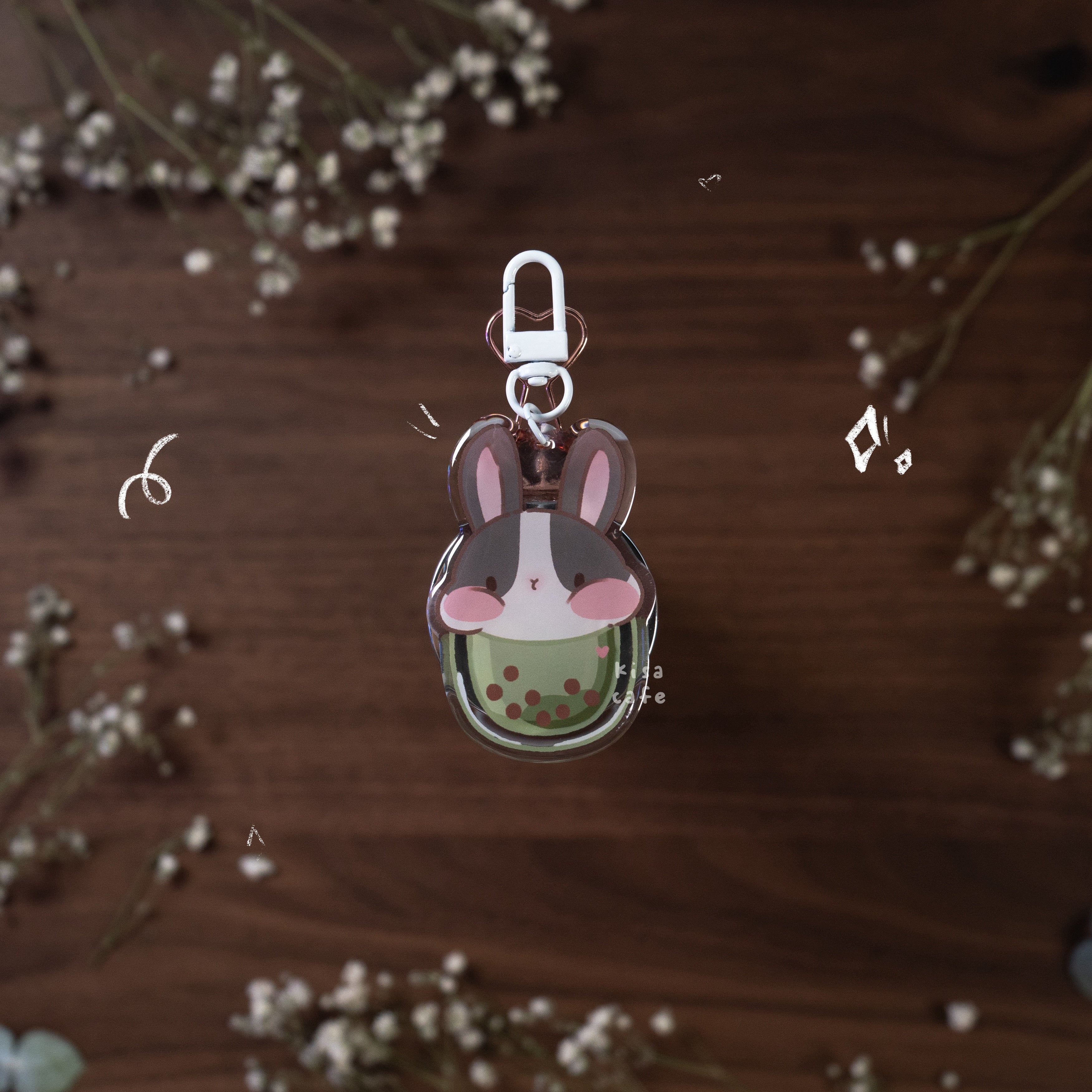 Boba Cafe: Dutch Bunny Keychain